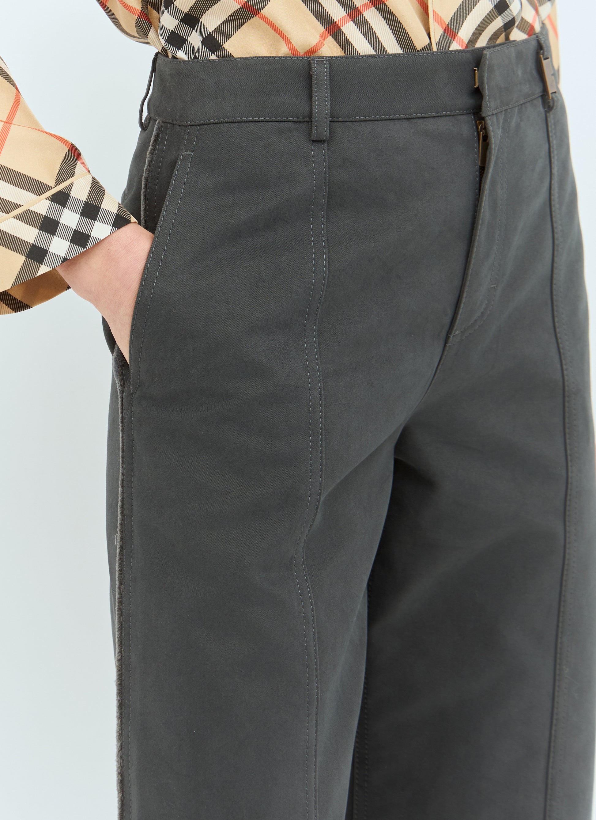 Burberry Women Check Cuffs Pants BURBERRY