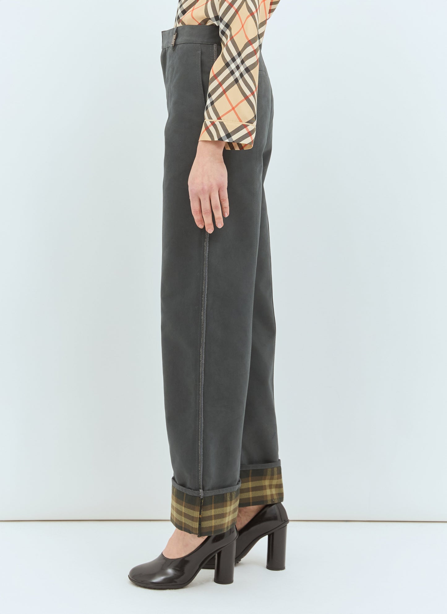 Burberry Women Check Cuffs Pants BURBERRY