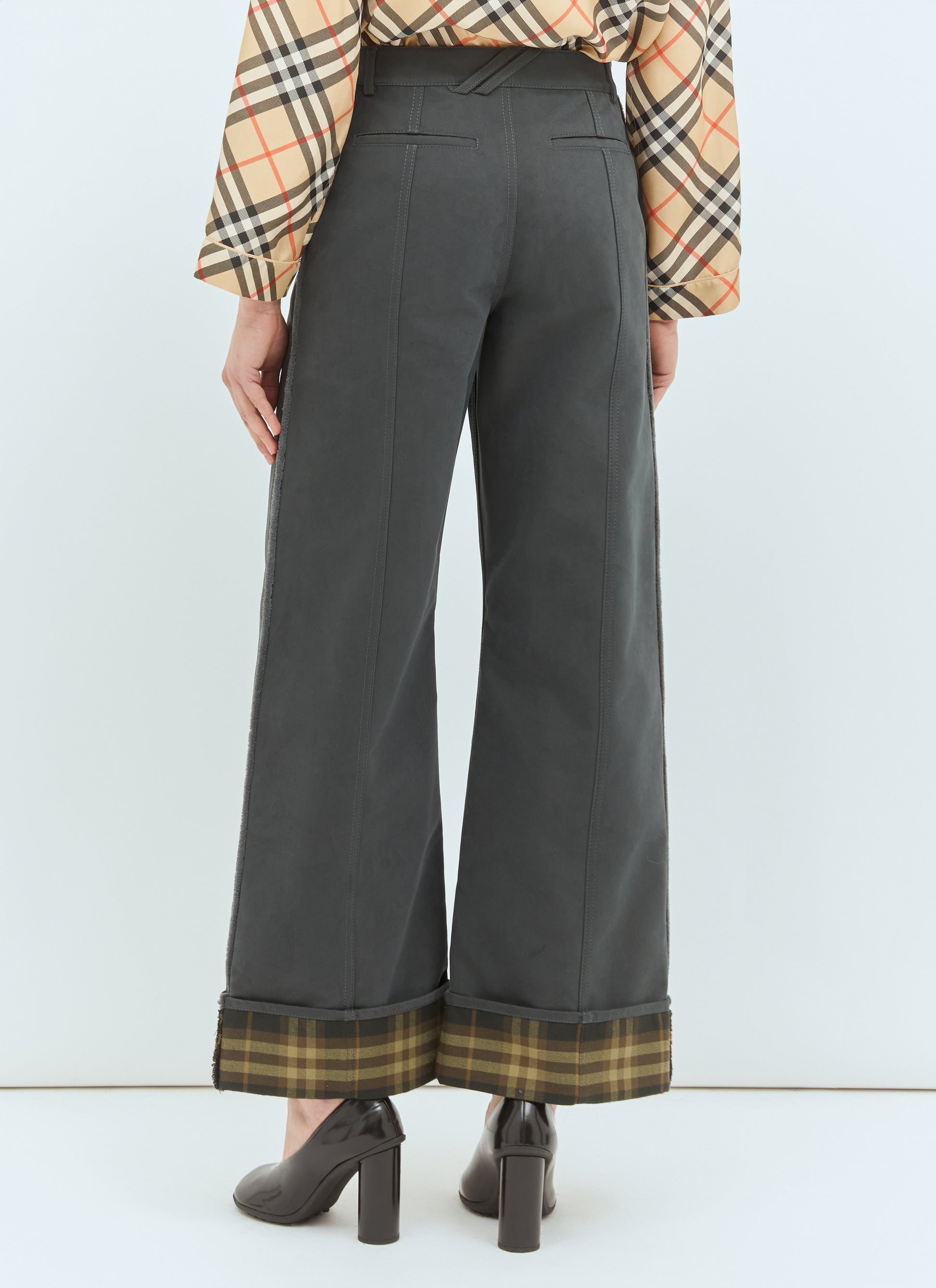 Burberry Women Check Cuffs Pants BURBERRY