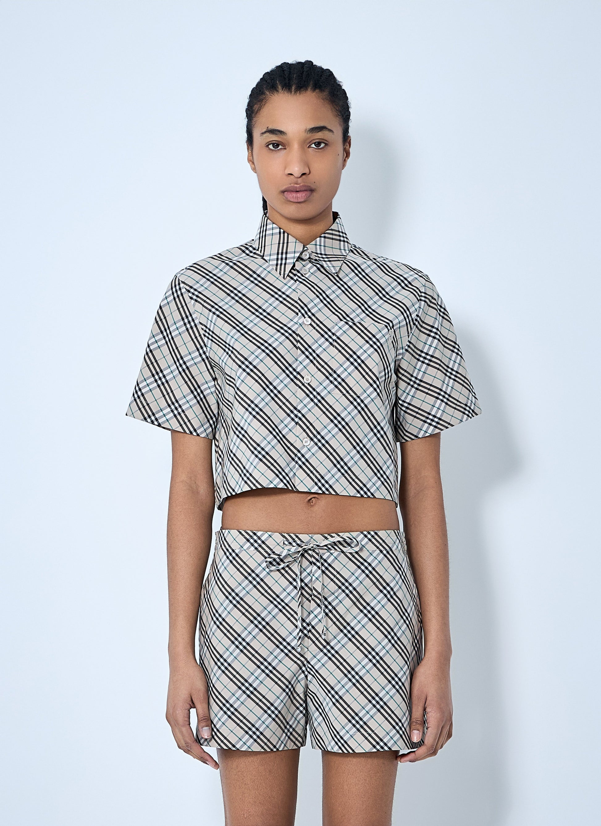 Burberry Women Crop Check Shirt BURBERRY