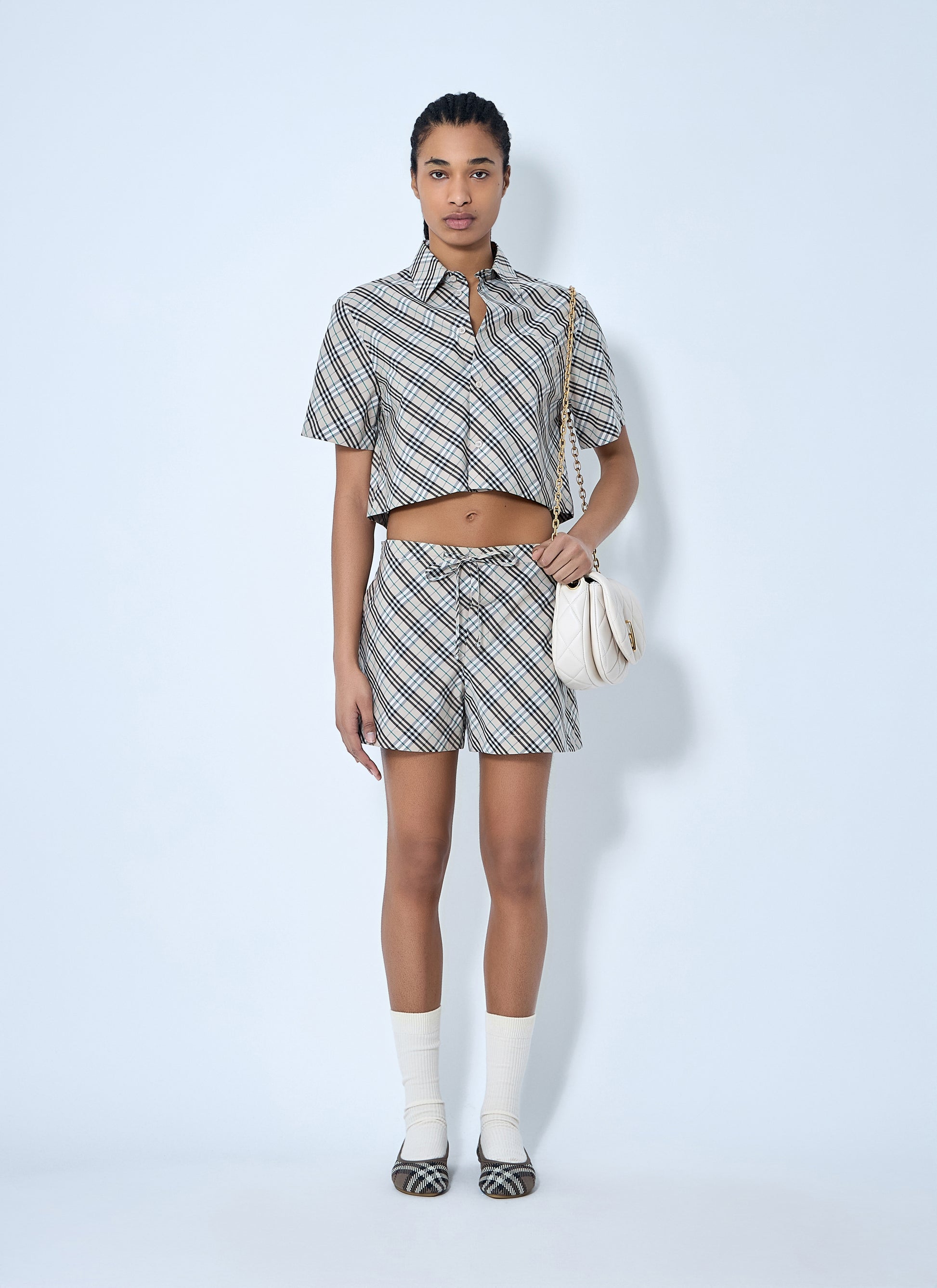 Burberry Women Check Drawstring Shorts BURBERRY
