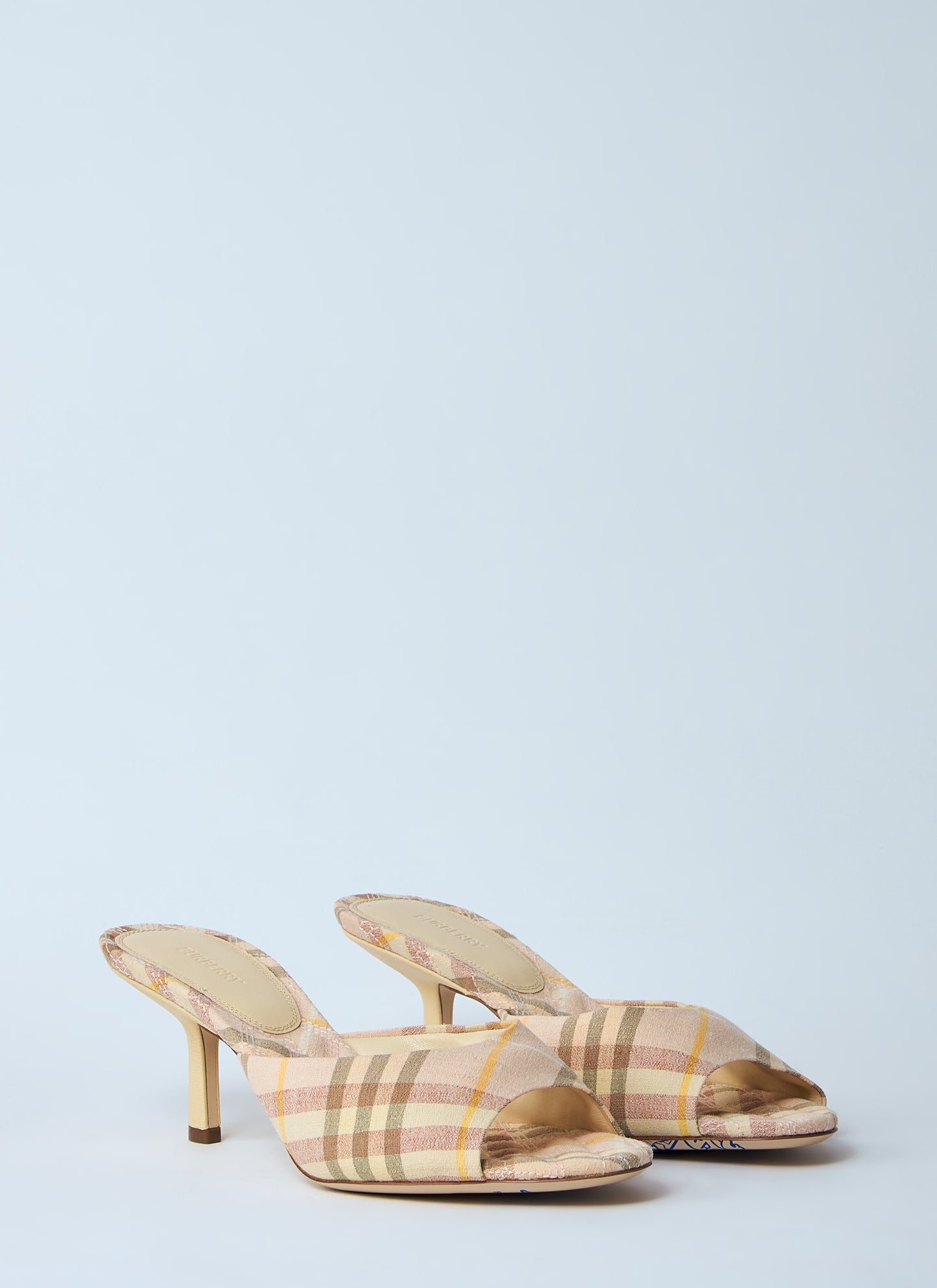 Burberry Women Check Heeled Mules BURBERRY