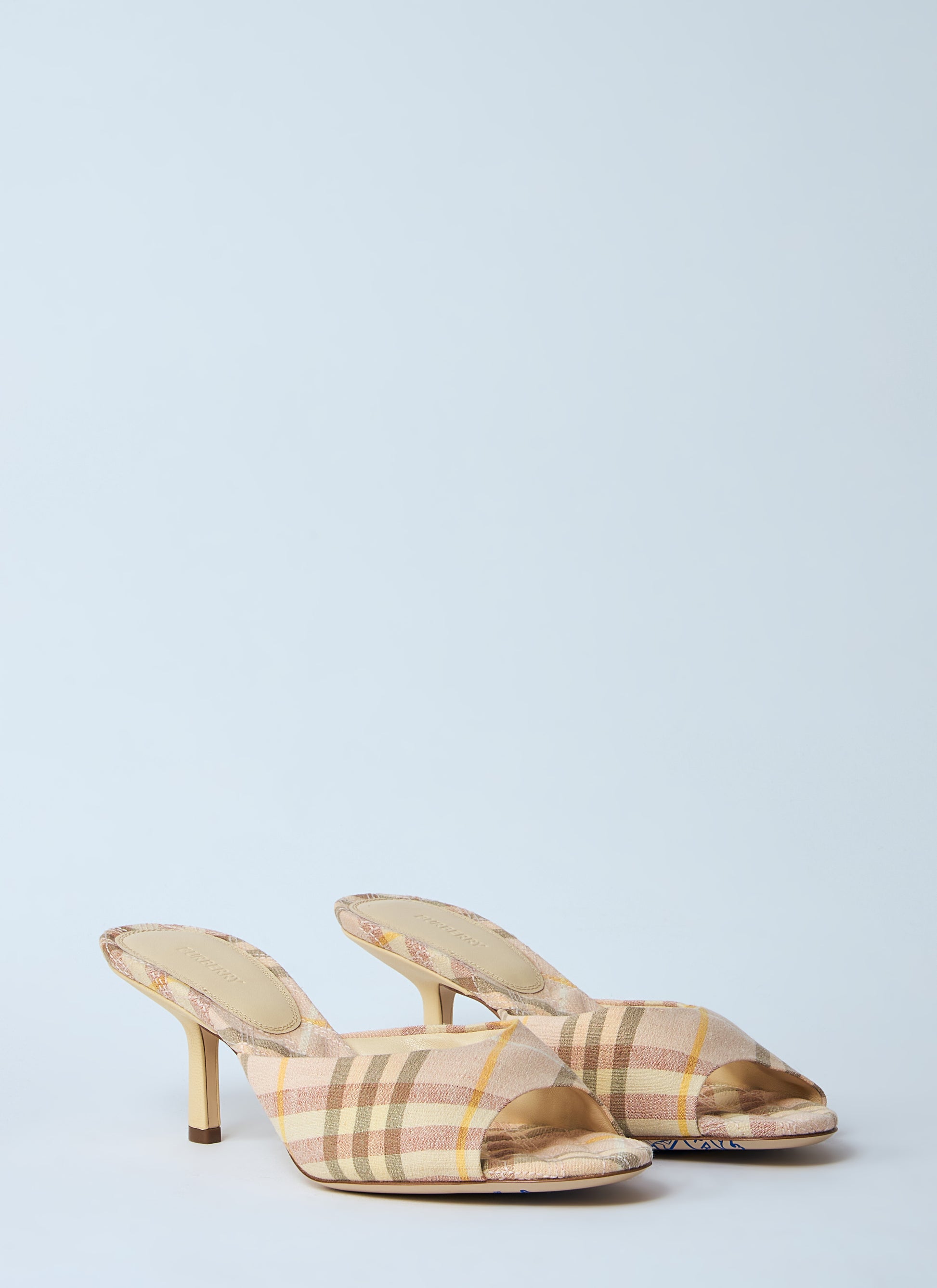 Burberry Women Check Heeled Mules BURBERRY