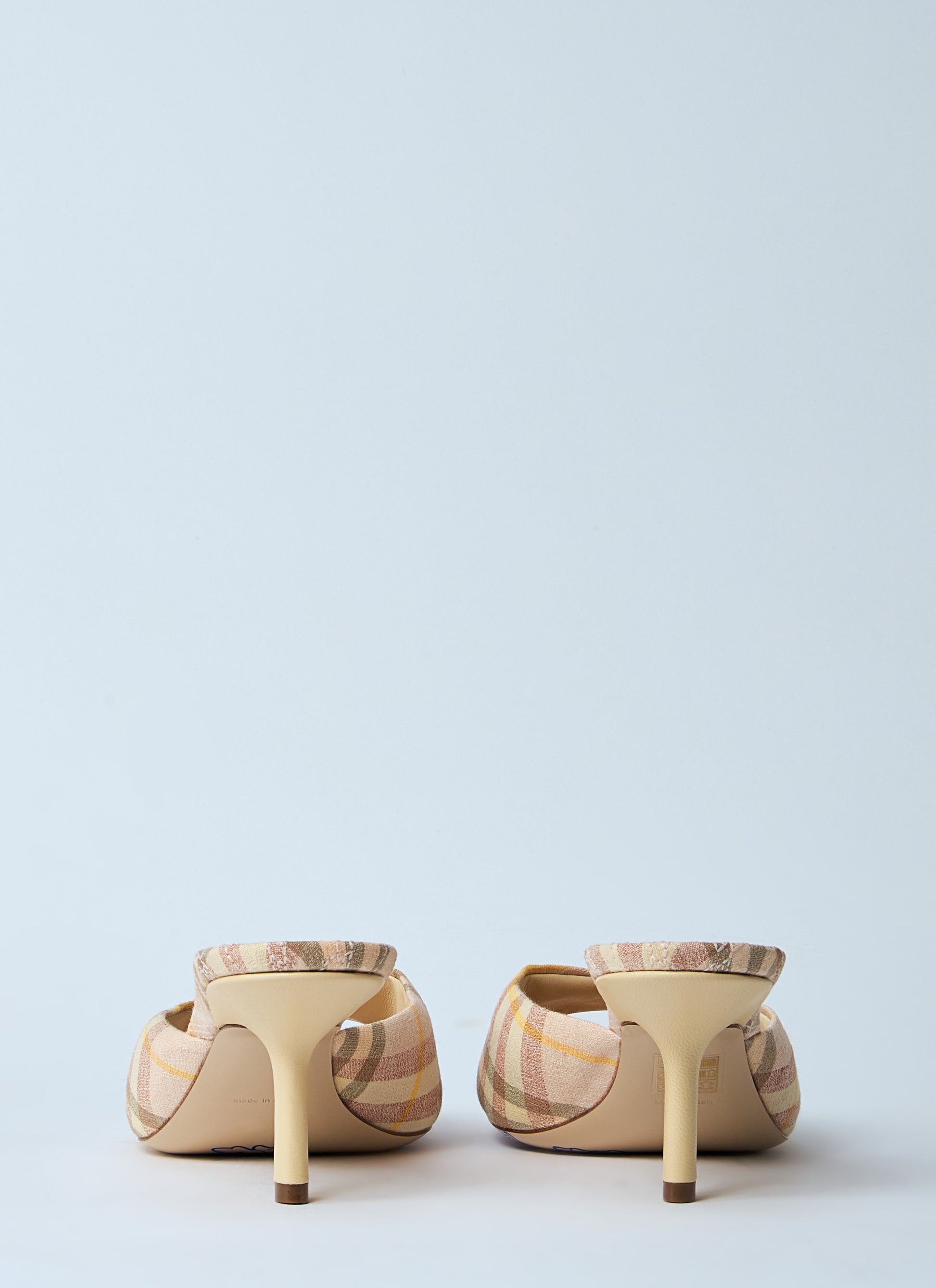 Burberry Women Check Heeled Mules BURBERRY