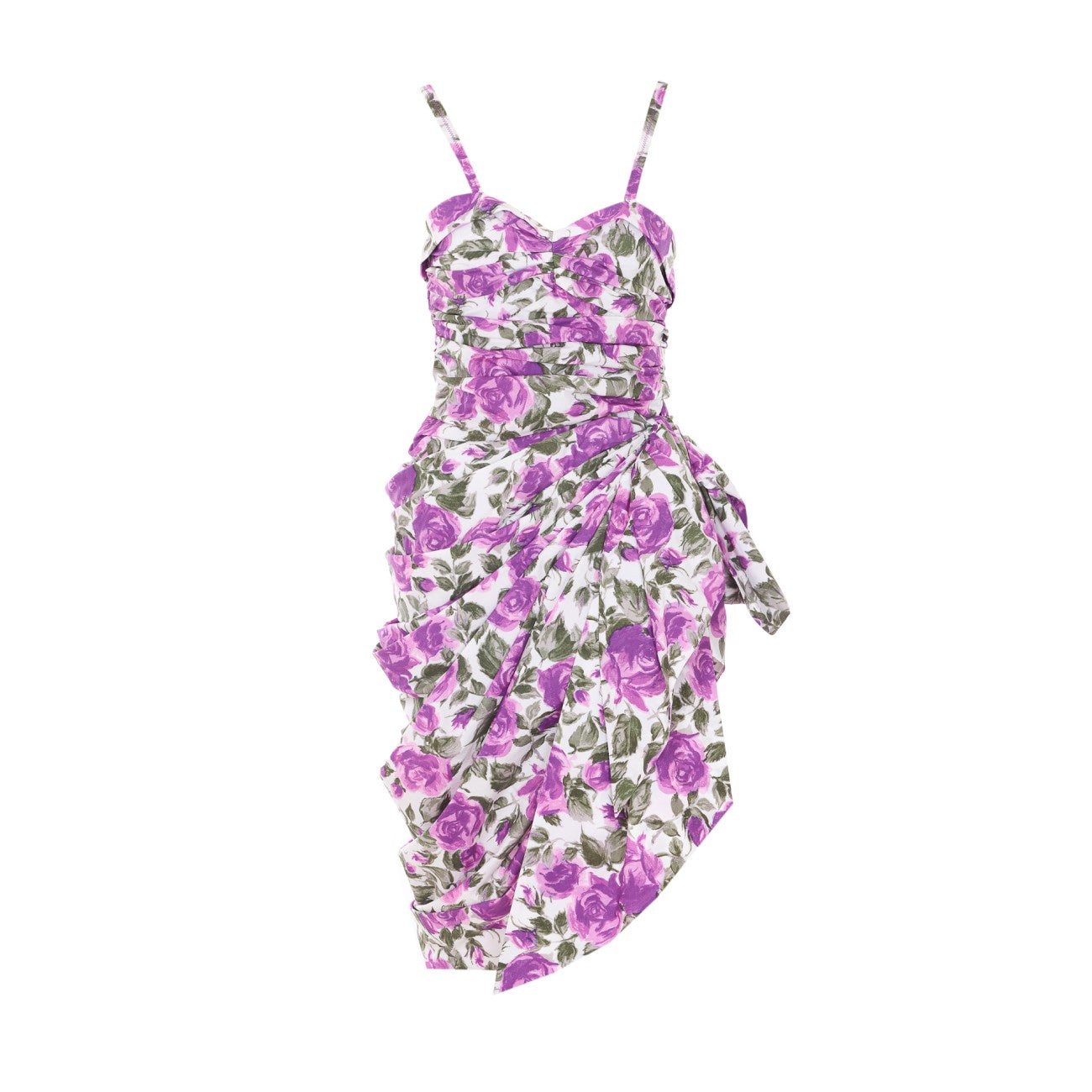 Chloe' Women Bustier Midi Wallet Floral Dress CHLOE
