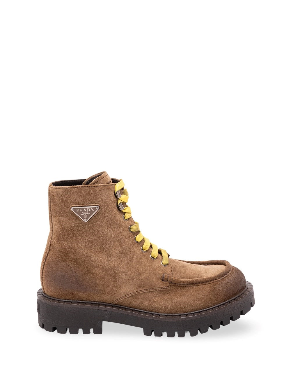 Prada Men Aged Suede Lace-Up Ankle Boots PRADA
