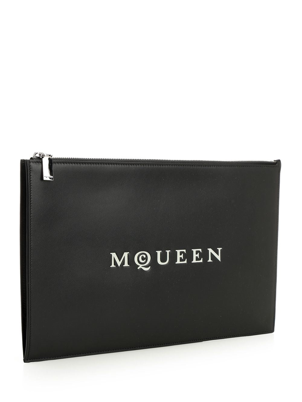 Mcqueen Men Mcqueen Black Leather Clutch ALEXANDER MCQUEEN