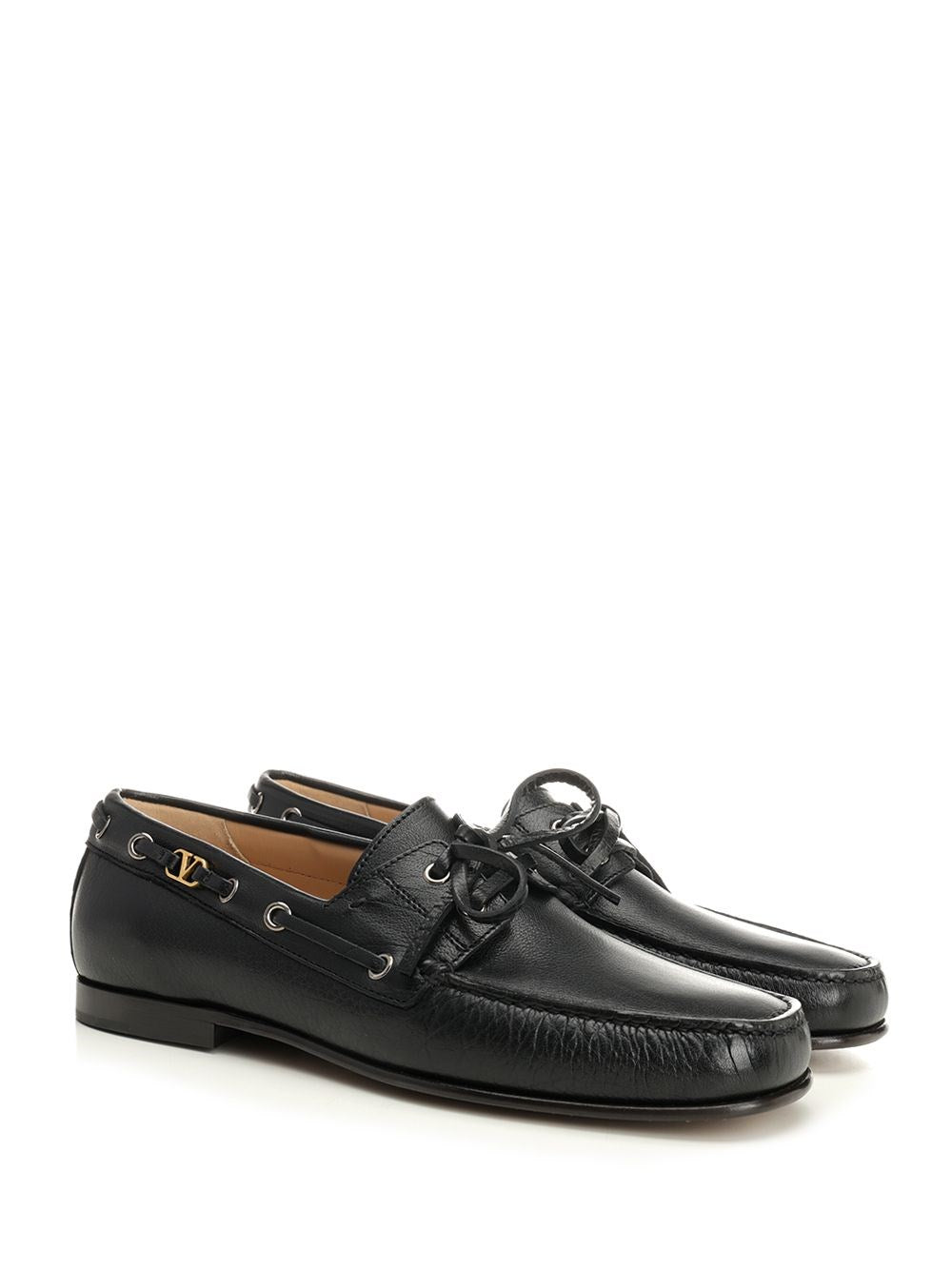 Valentino Garavani Men Leather Loafers With Logo VALENTINO GARAVANI