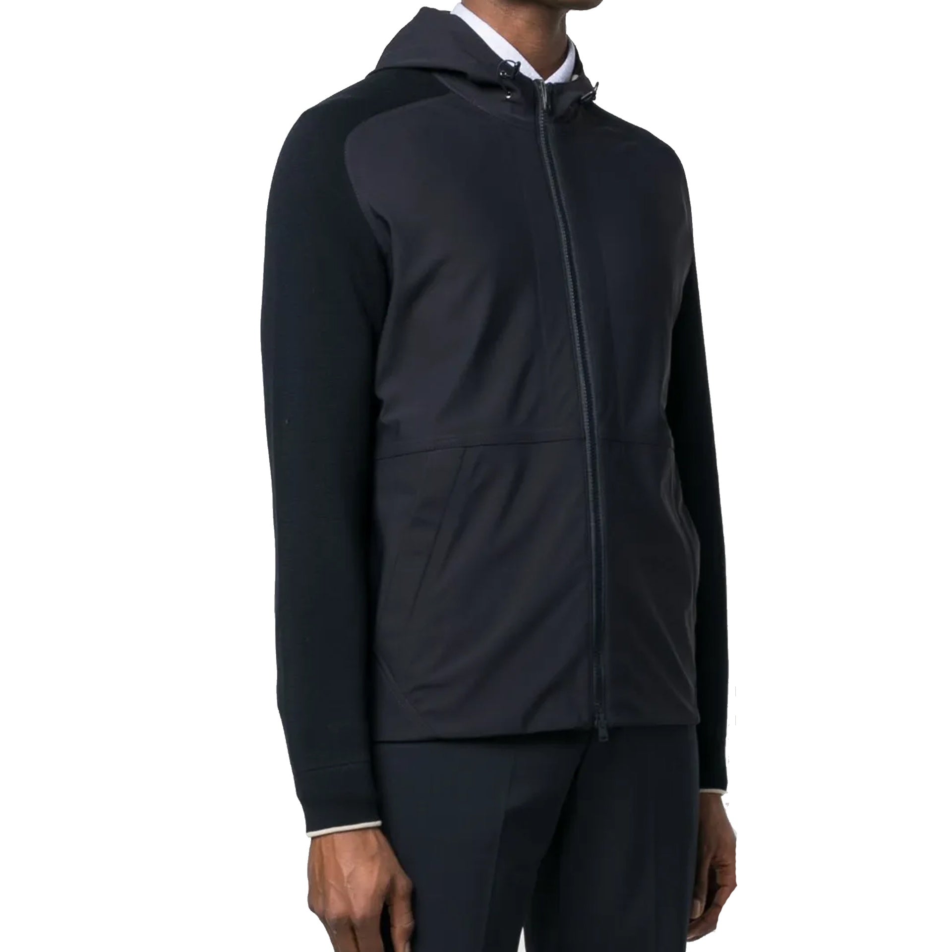 Herno Knit-Sleeve Hooded Jacket Men HERNO