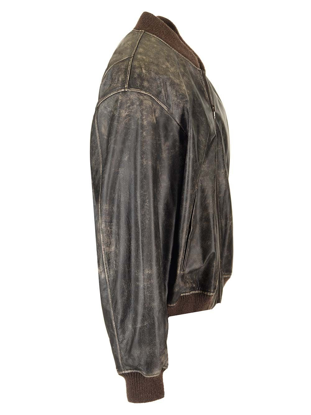 Acne Studios Men Leather Bomber Jacket ACNE STUDIOS