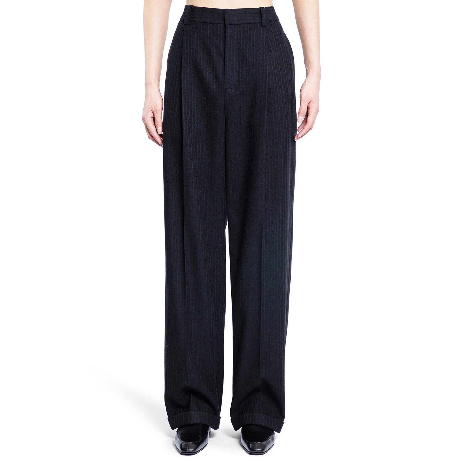 Saint Laurent Cashmere And Wool Flannel 90'S Striped Pants Men SAINT LAURENT