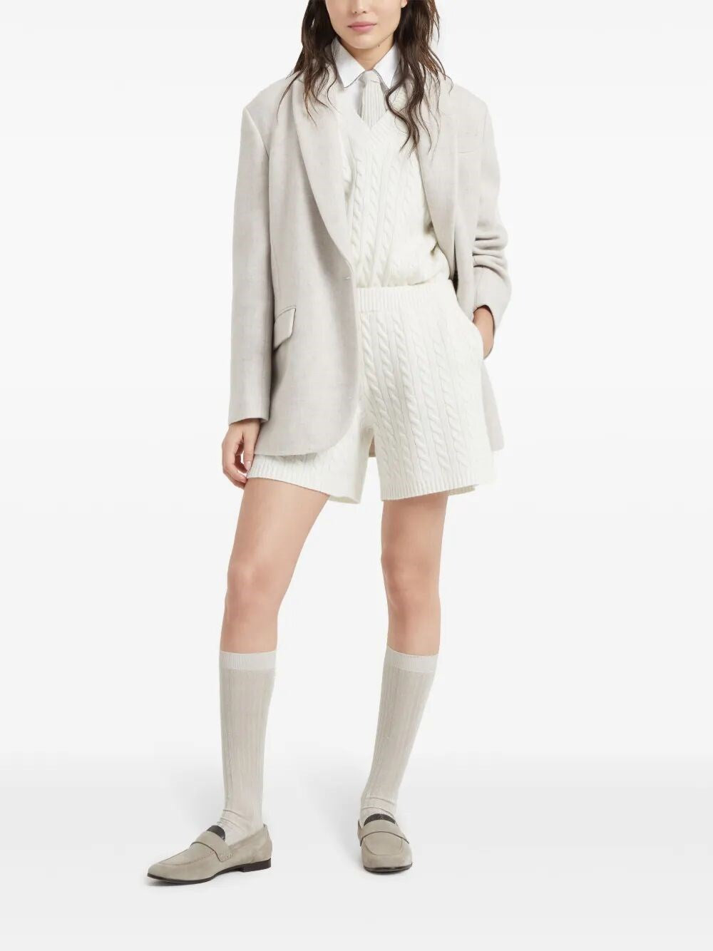 Brunello Cucinelli Women Shirt With Monili Trim At Collar