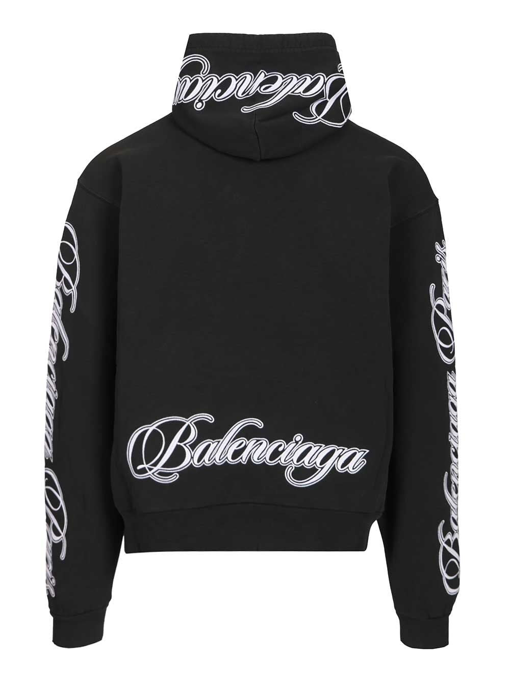 Balenciaga Men Cursive Oversized Hoodie