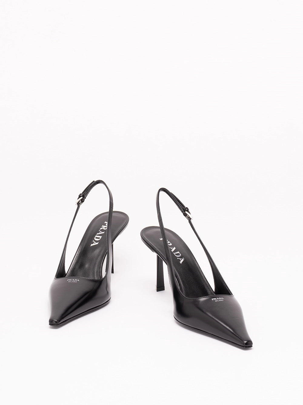 Prada Women Brushed Leather Slingback Pumps