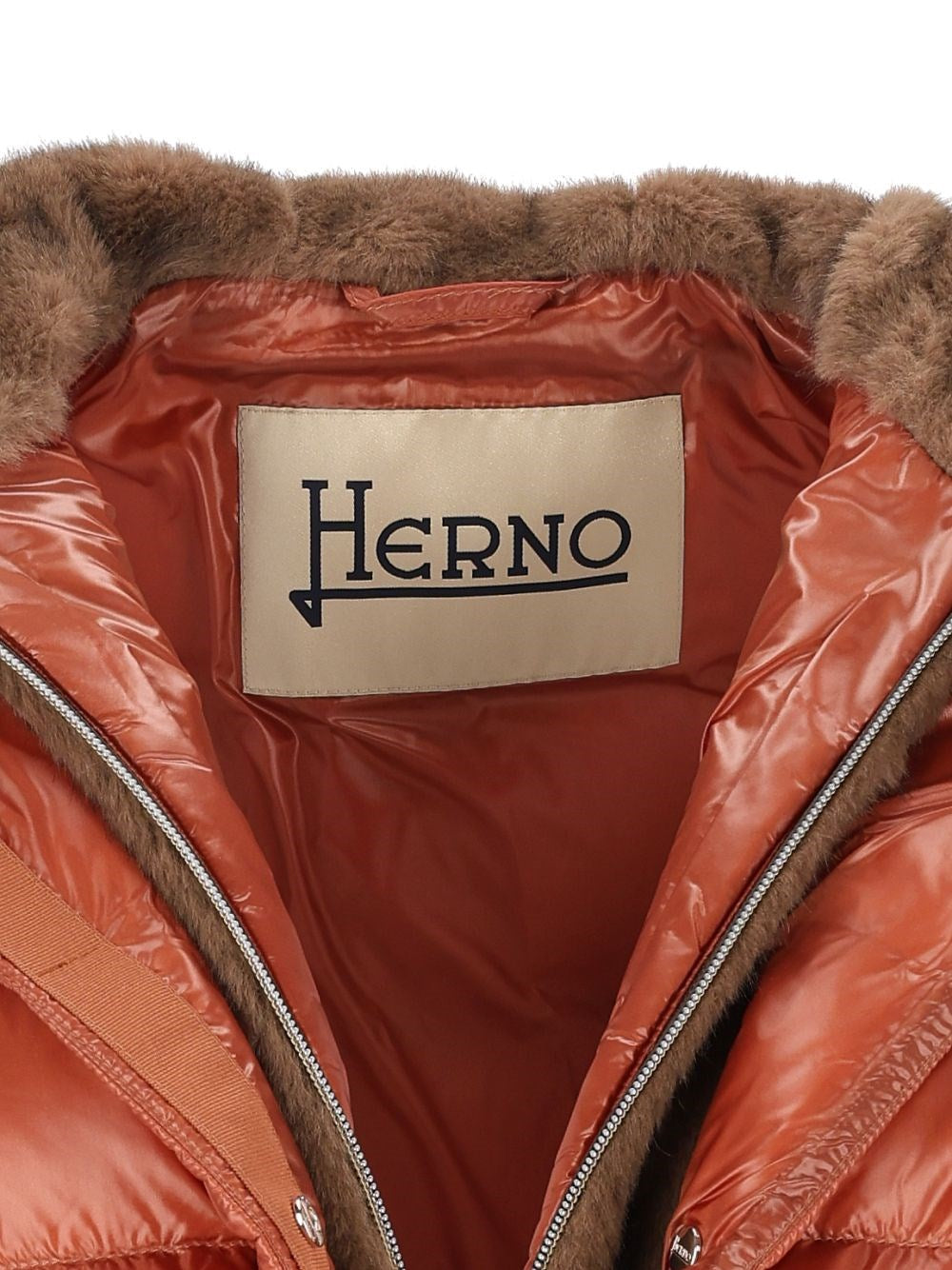 Herno Women Short Puffer Jacket With Faux Fur Lining HERNO