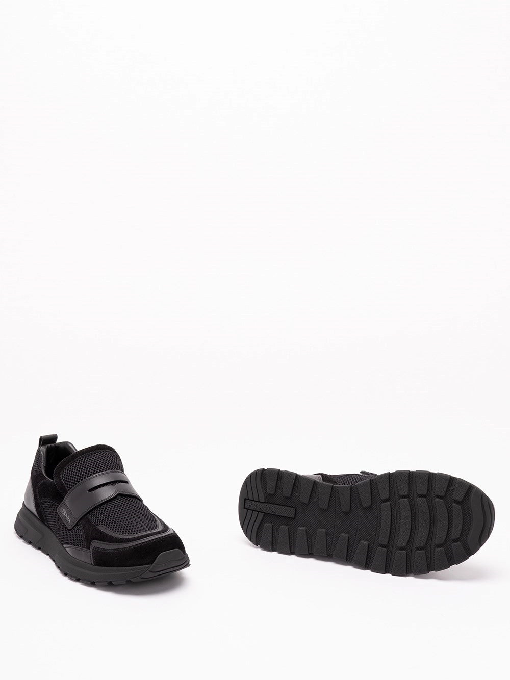 Prada Men Mesh And Leather Sneakers PRADA