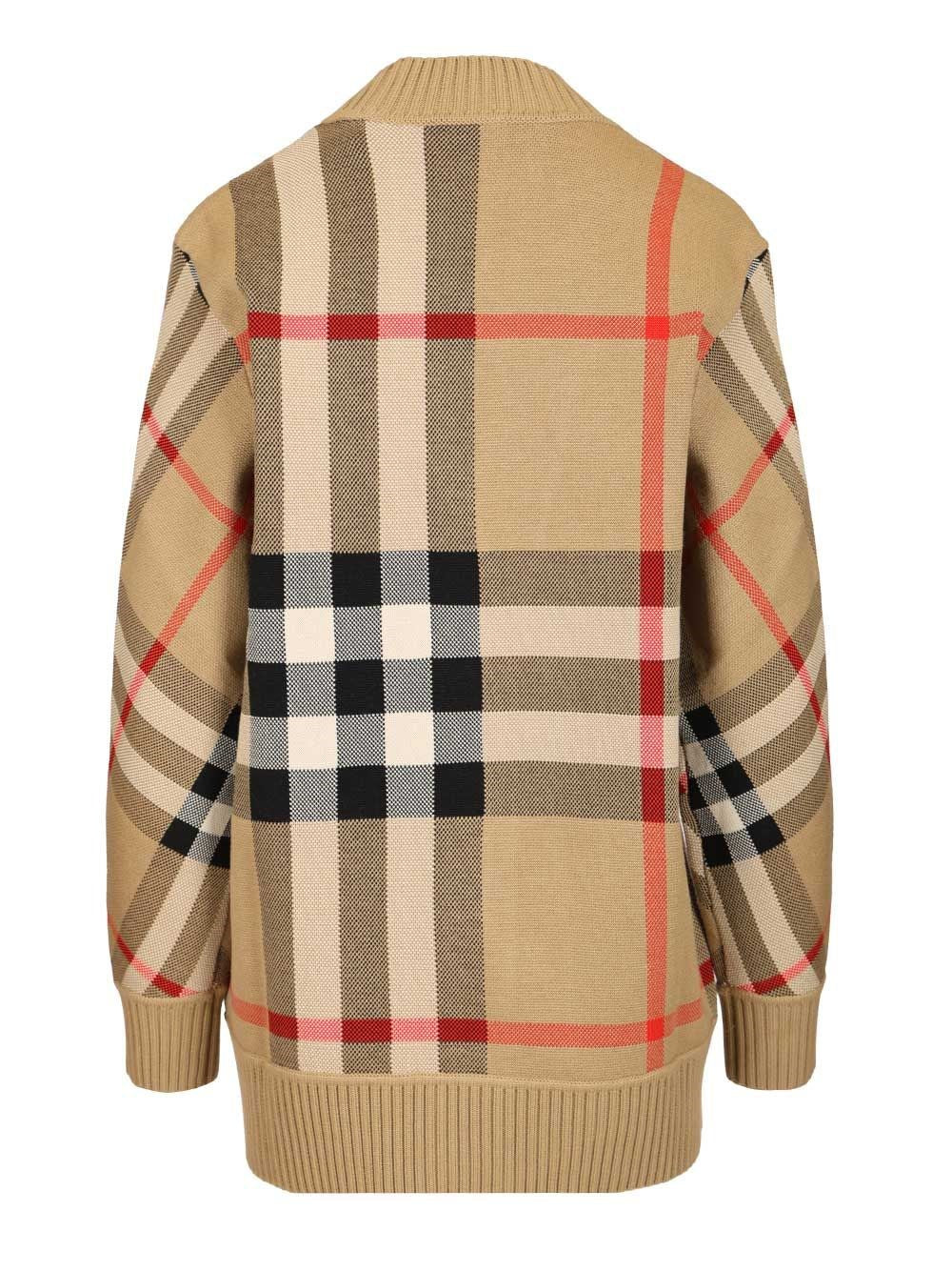 Burberry Women Check Wool Blend Cardigan BURBERRY