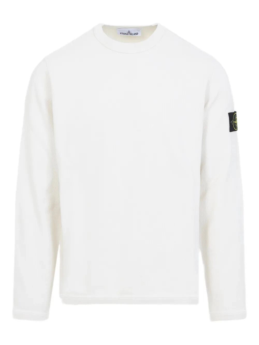 Stone Island Men Mesh Stitch Organic Cotton Fleece Sweatshirt STONE ISLAND