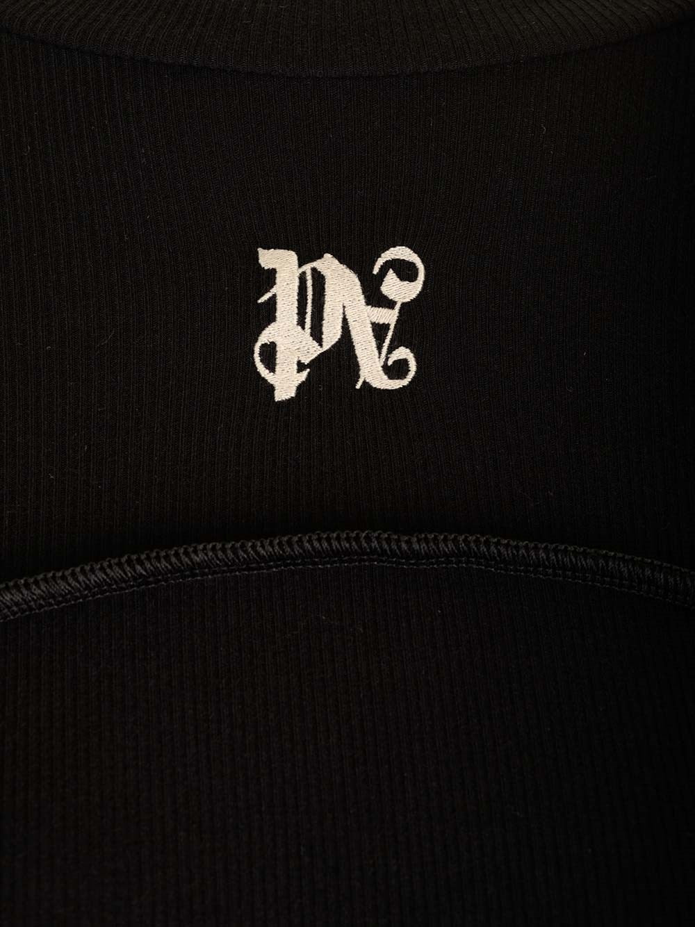 Palm Angels Women Black Mini Dress With Monogram PALM ANGELS