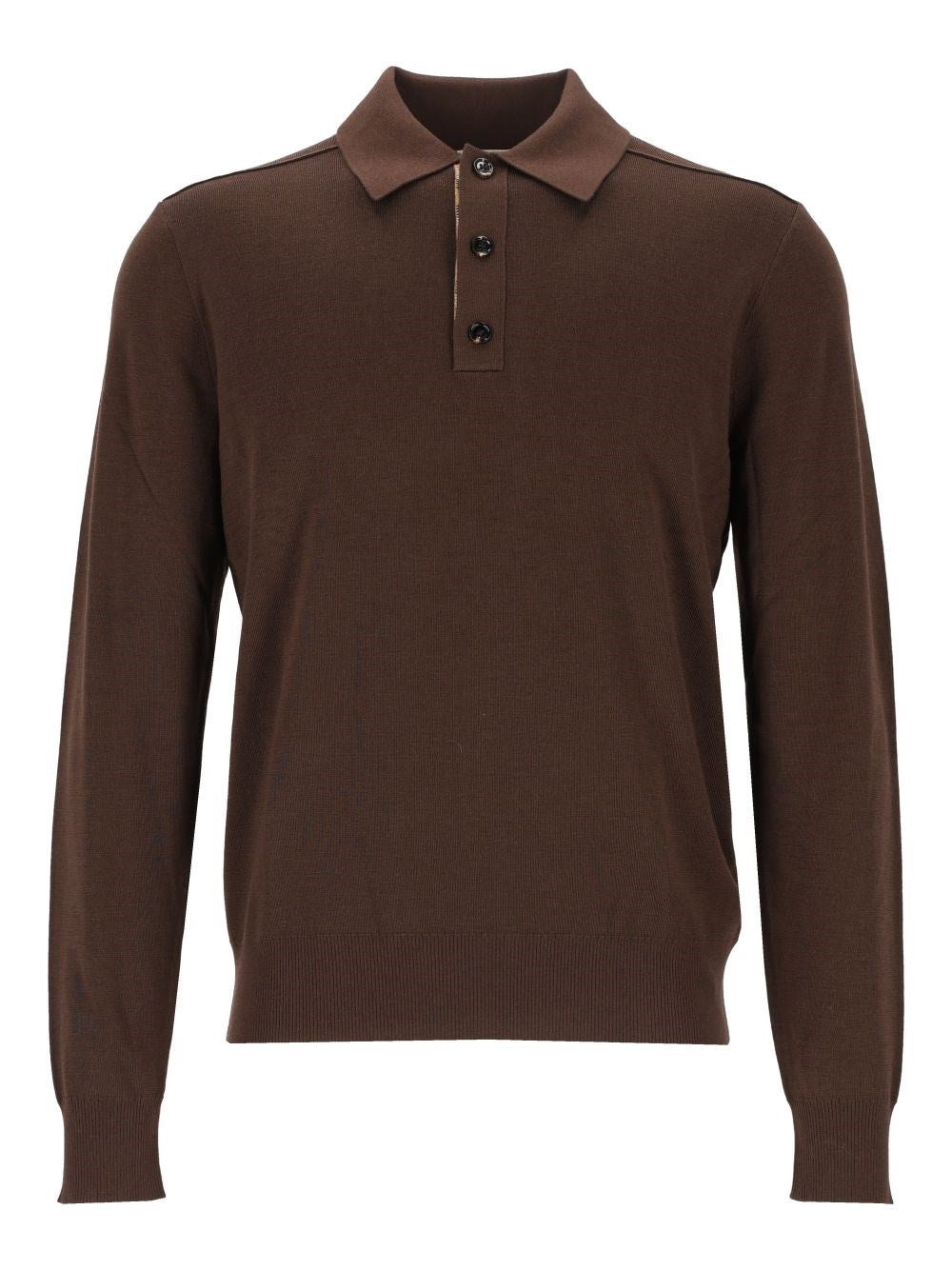 Burberry Men Long-Sleeved Wool Polo Shirt BURBERRY