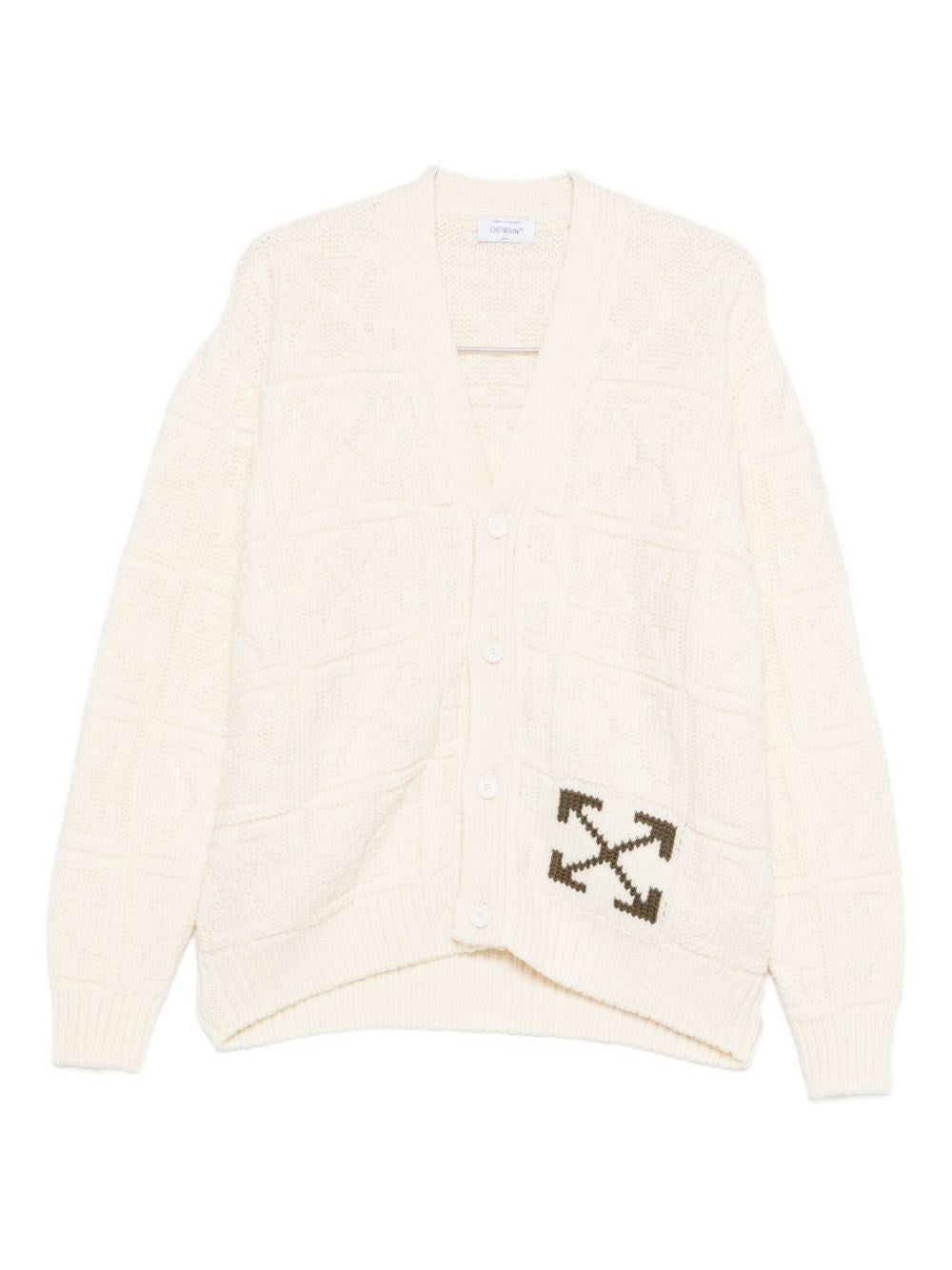 Off-White Men Arrow 3D Wool Cardigan OFF-WHITE