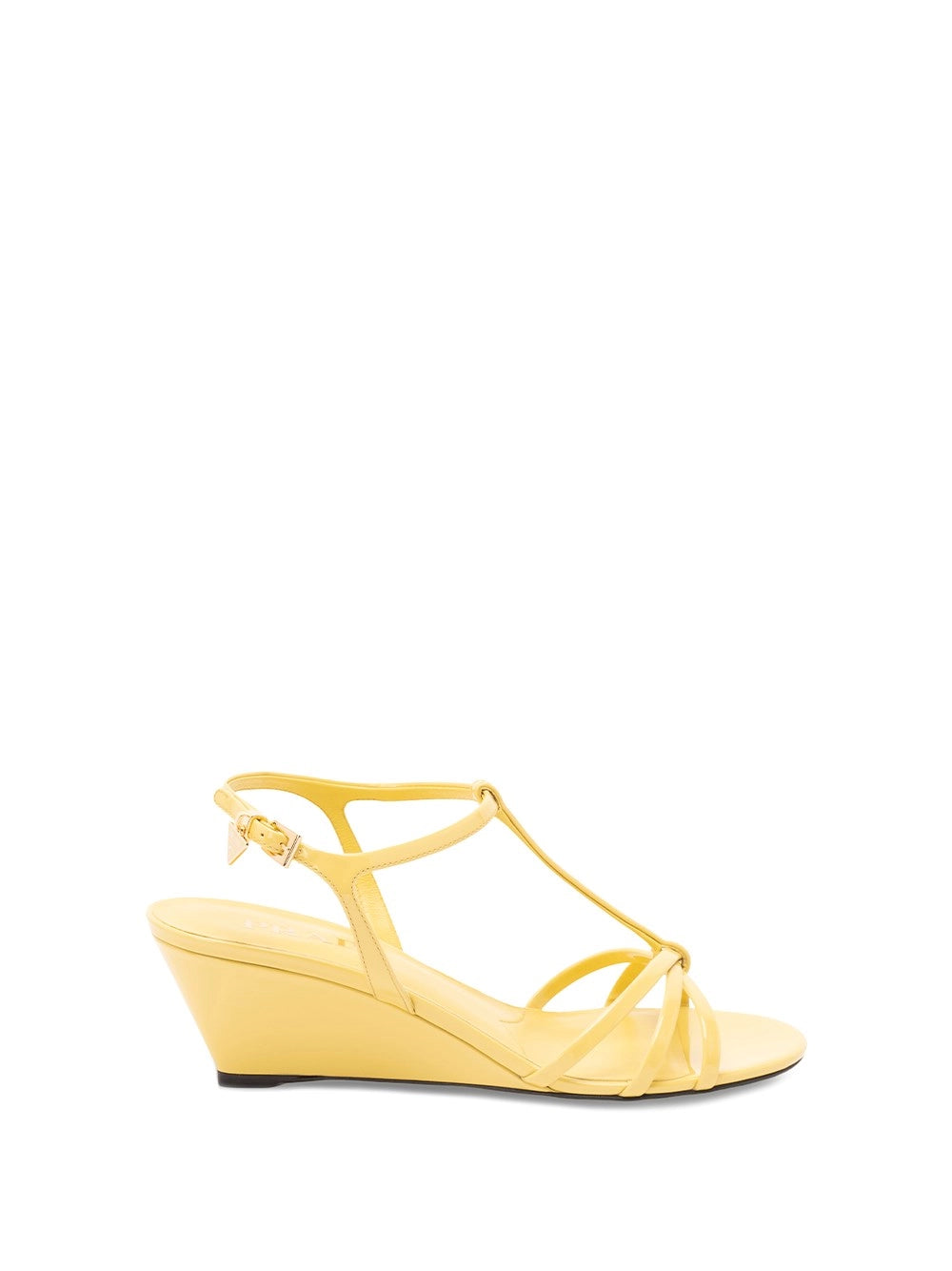Prada Women Patent Leather Wedge Sandals PRADA