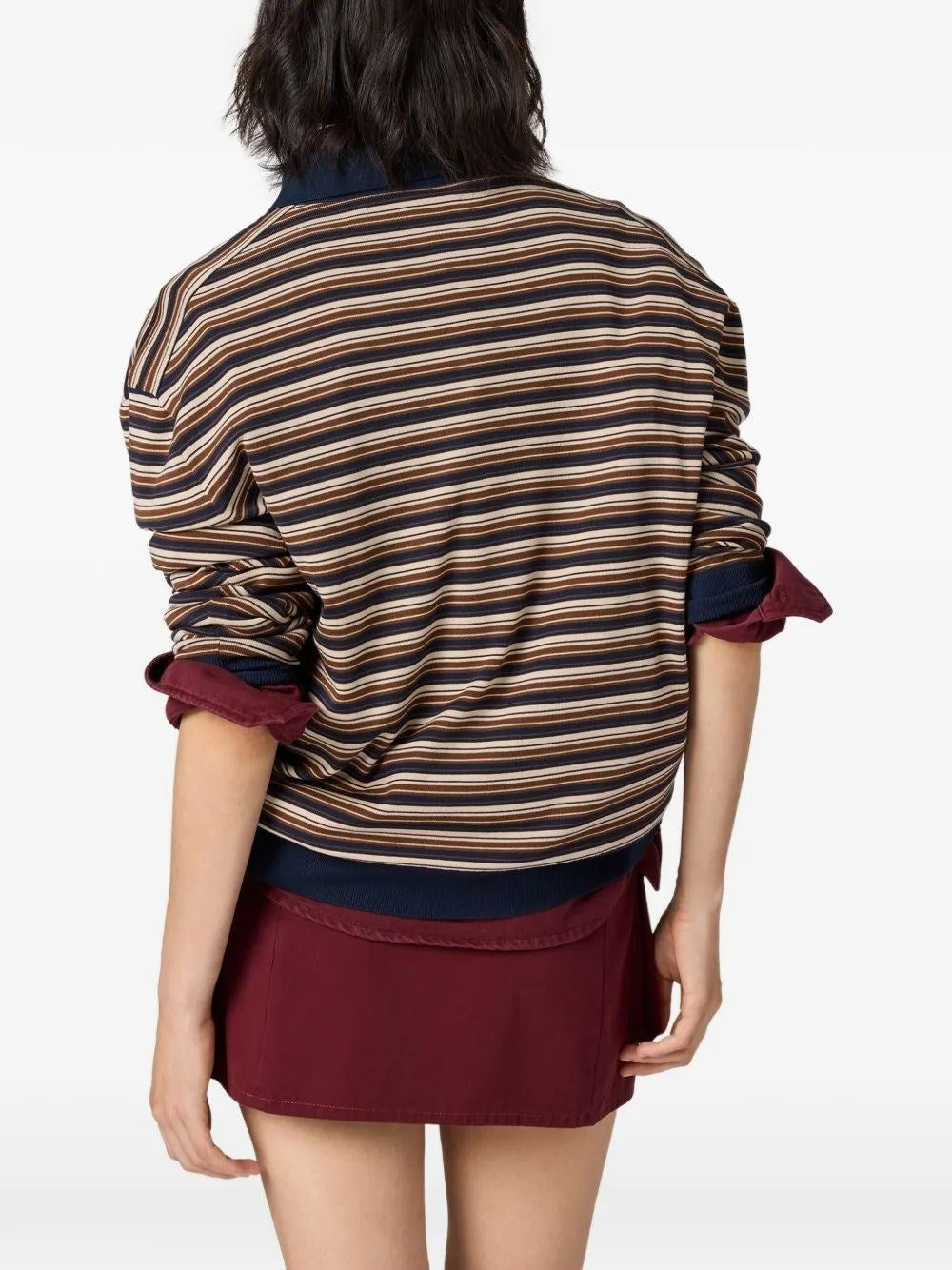 Miu Miu Women Striped Wool Knit Polo Shirt MIU MIU