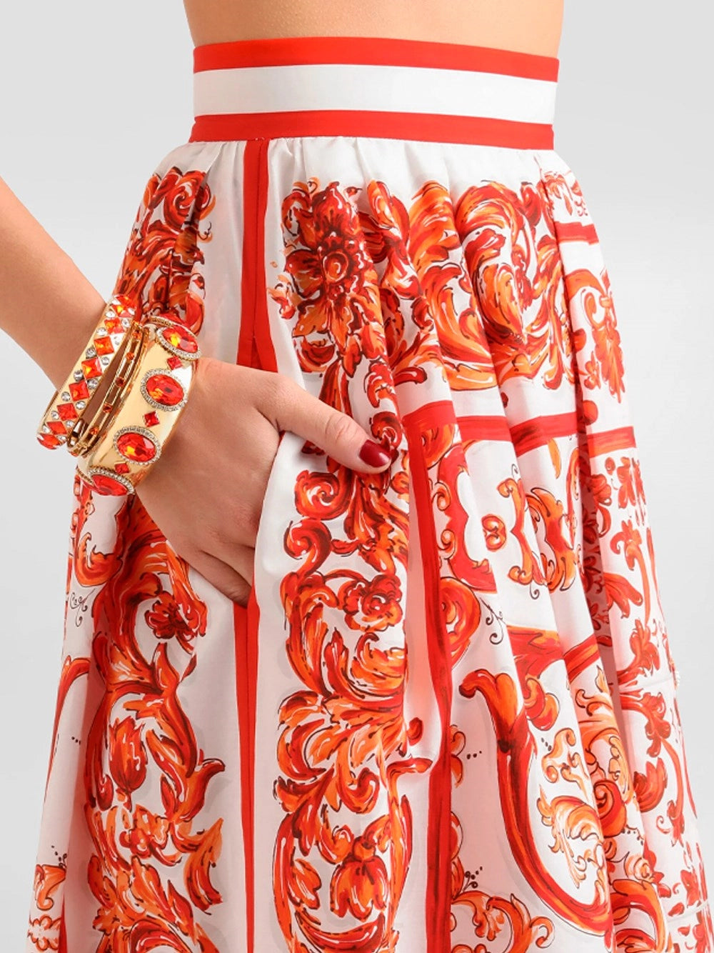 Dolce & Gabbana Women Maiolica-Print Skirt DOLCE & GABBANA