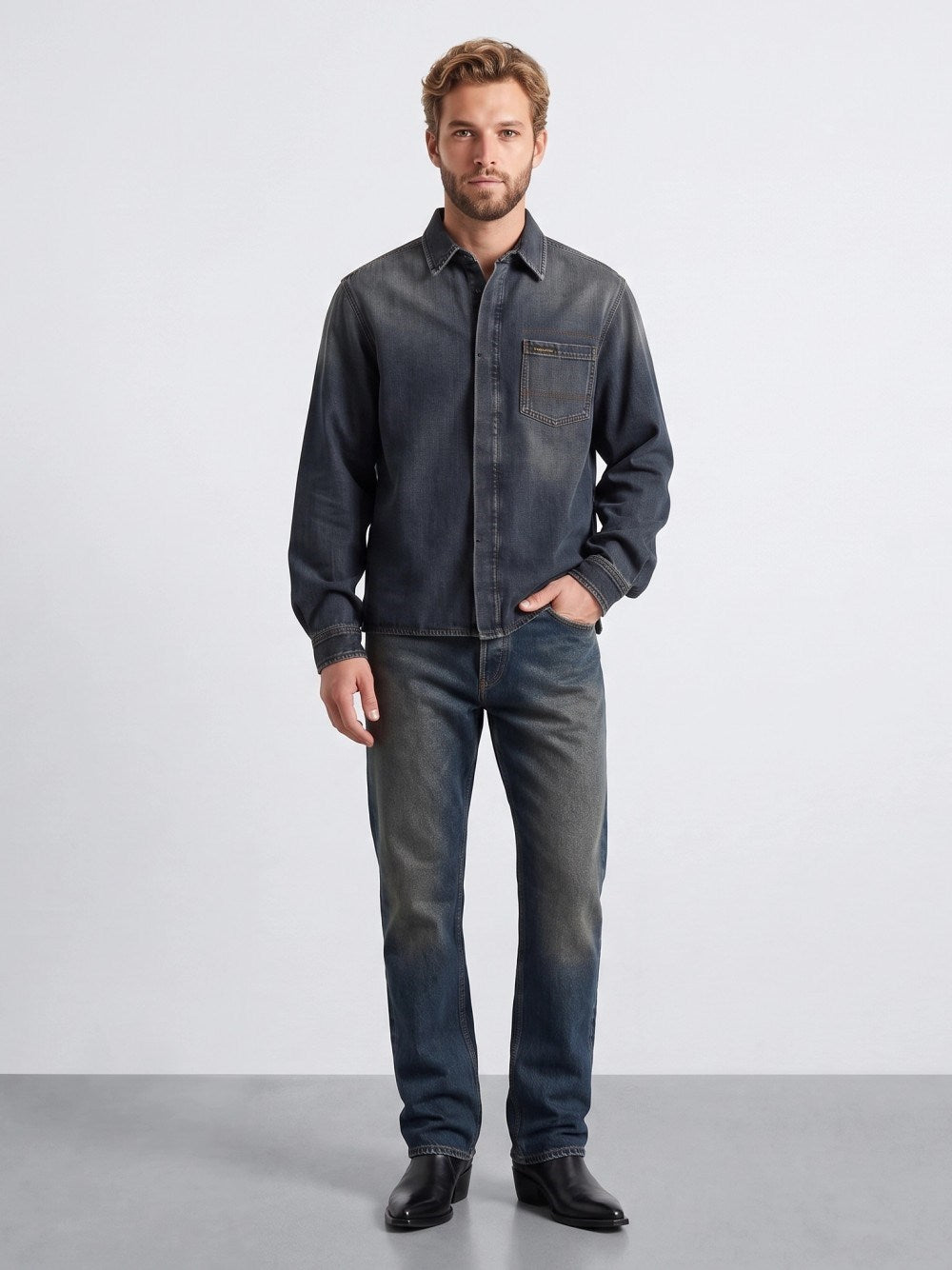 Golden Goose Men Cotton Denim Shirt GOLDEN GOOSE