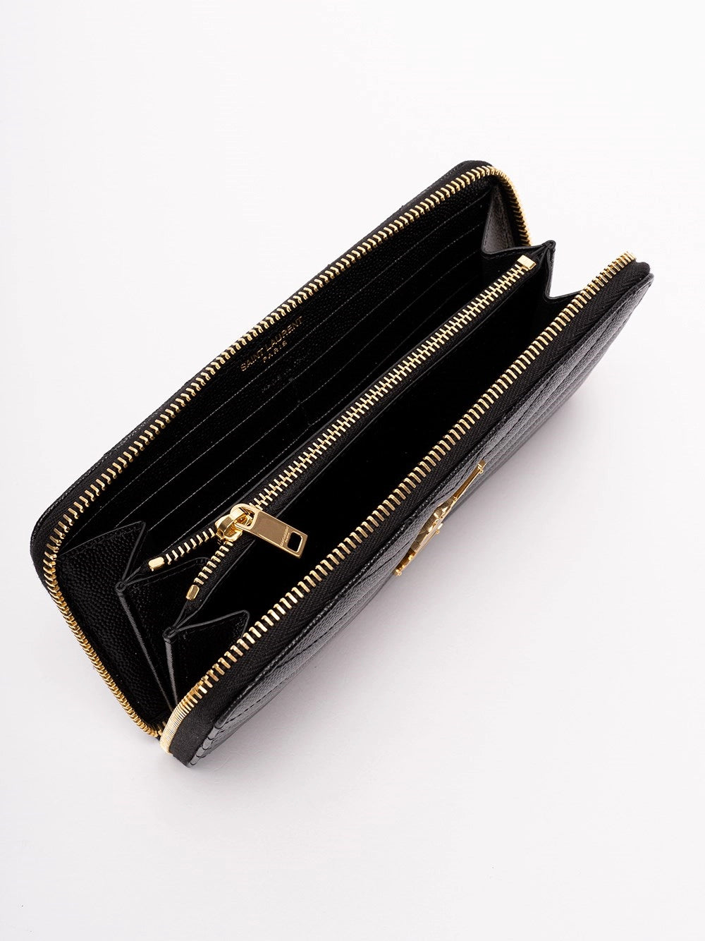 Saint Laurent Women Cassandre Matelasse Zip Around Wallet In Grain De Poudre Leather SAINT LAURENT
