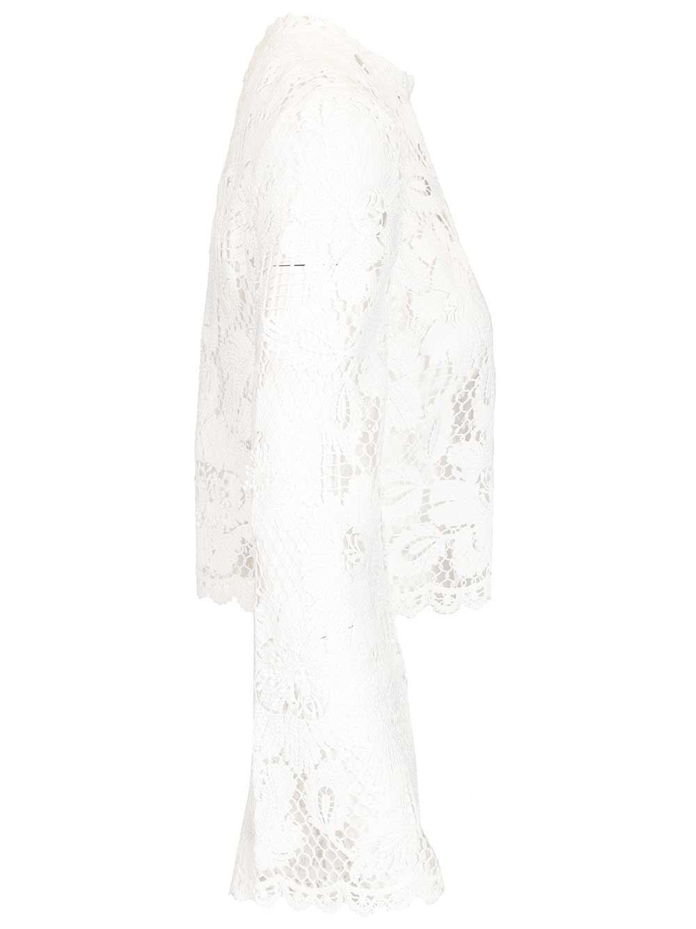 Self-Portrait Women White Crochet Lace Top SELF-PORTRAIT