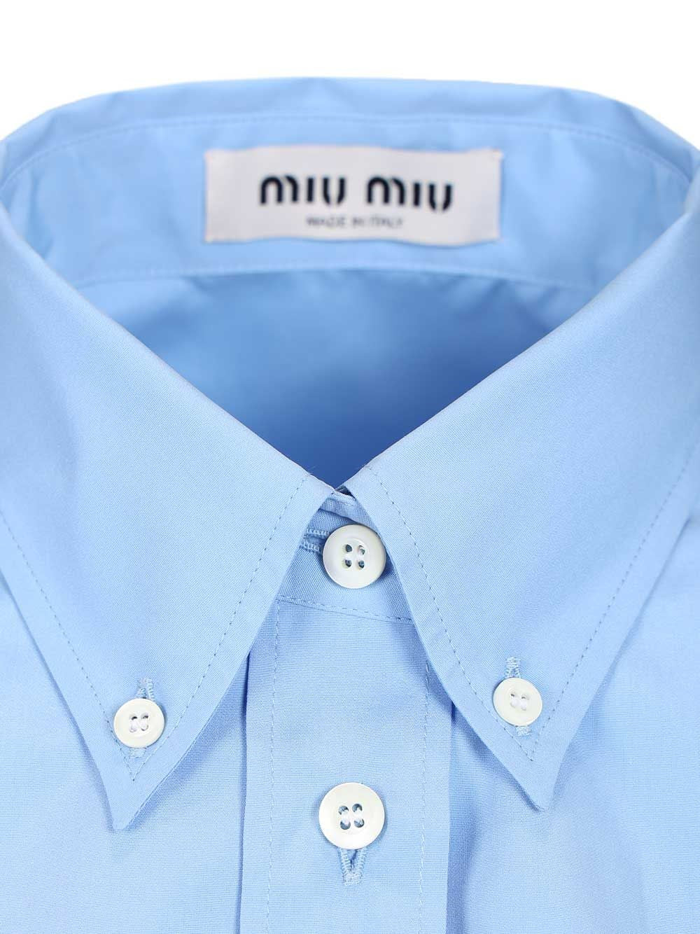 Miu Miu Women Sleeveless Poplin Shirt MIU MIU