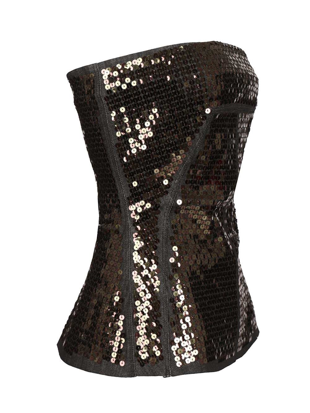 Rick Owens Women Denim Bustier Top With Sequins RICK OWENS