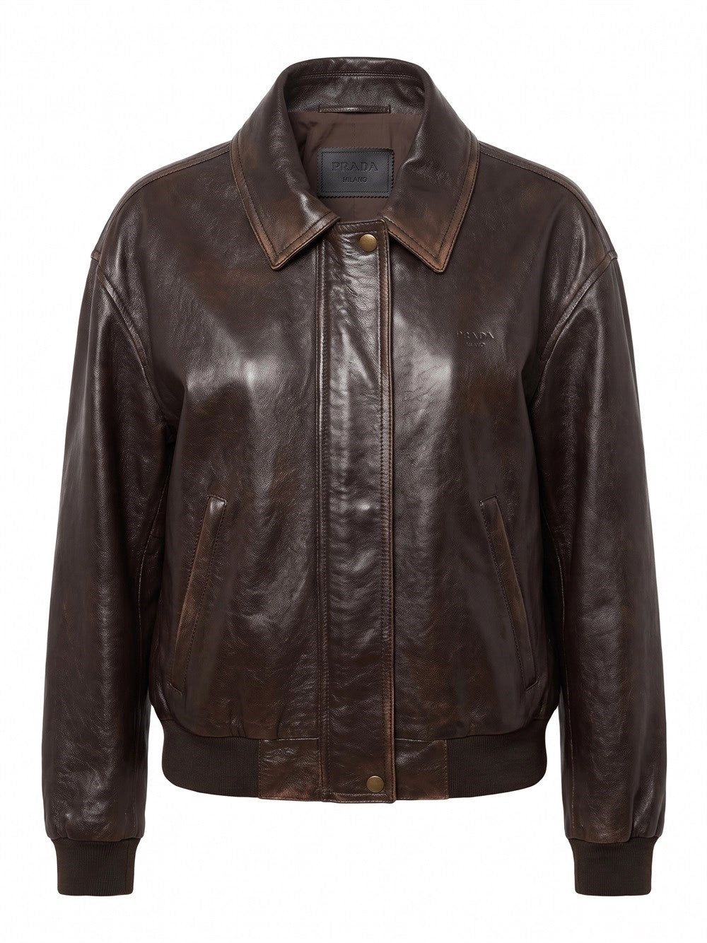 Prada Women Leather Bomber Jacket PRADA