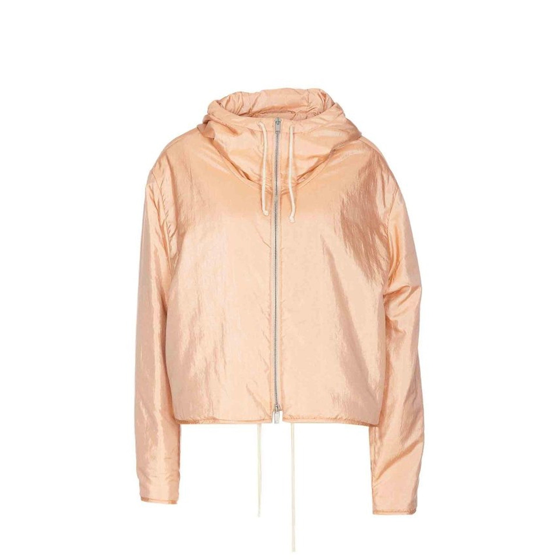 Jil Sander Blend Silk Zip-Up Hooded Jacket Women JIL SANDER