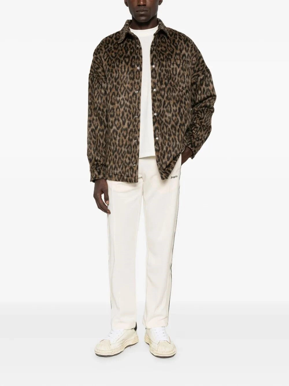 Palm Angels Men `Classic Logo` Animalier Overshirt PALM ANGELS