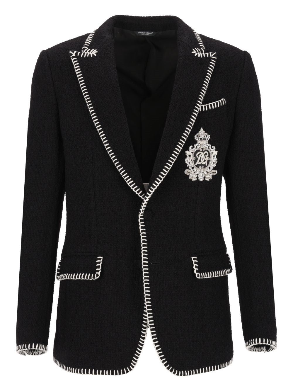 Dolce & Gabbana Men Single-Breasted Blazer With Embroidery DOLCE & GABBANA