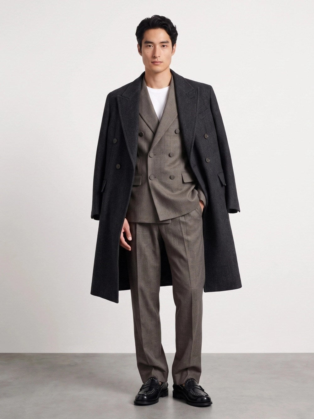 Valentino Garavani Men Mouliné Wool And Linen Trousers VALENTINO GARAVANI