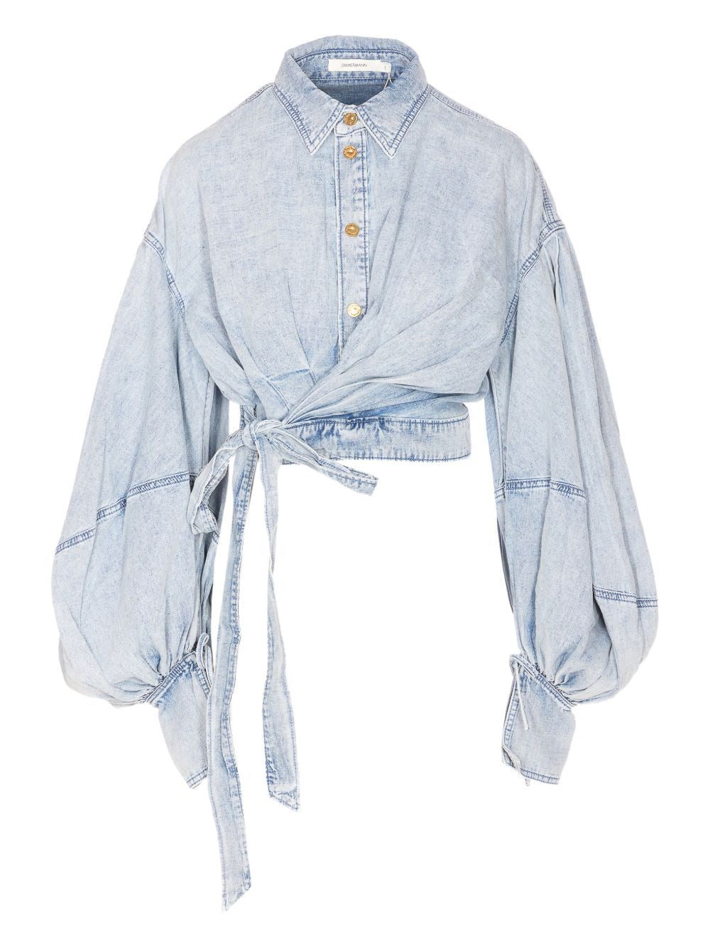Zimmermann Women Rebellion Denim Wrap Top ZIMMERMANN