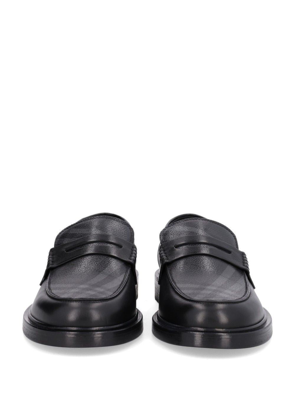 Burberry Men Pembroke Loafers In Leather And Check BURBERRY