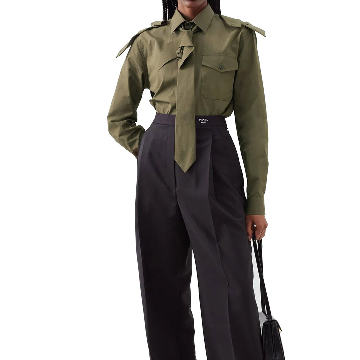 Prada Floral-Tie Shirt Women PRADA