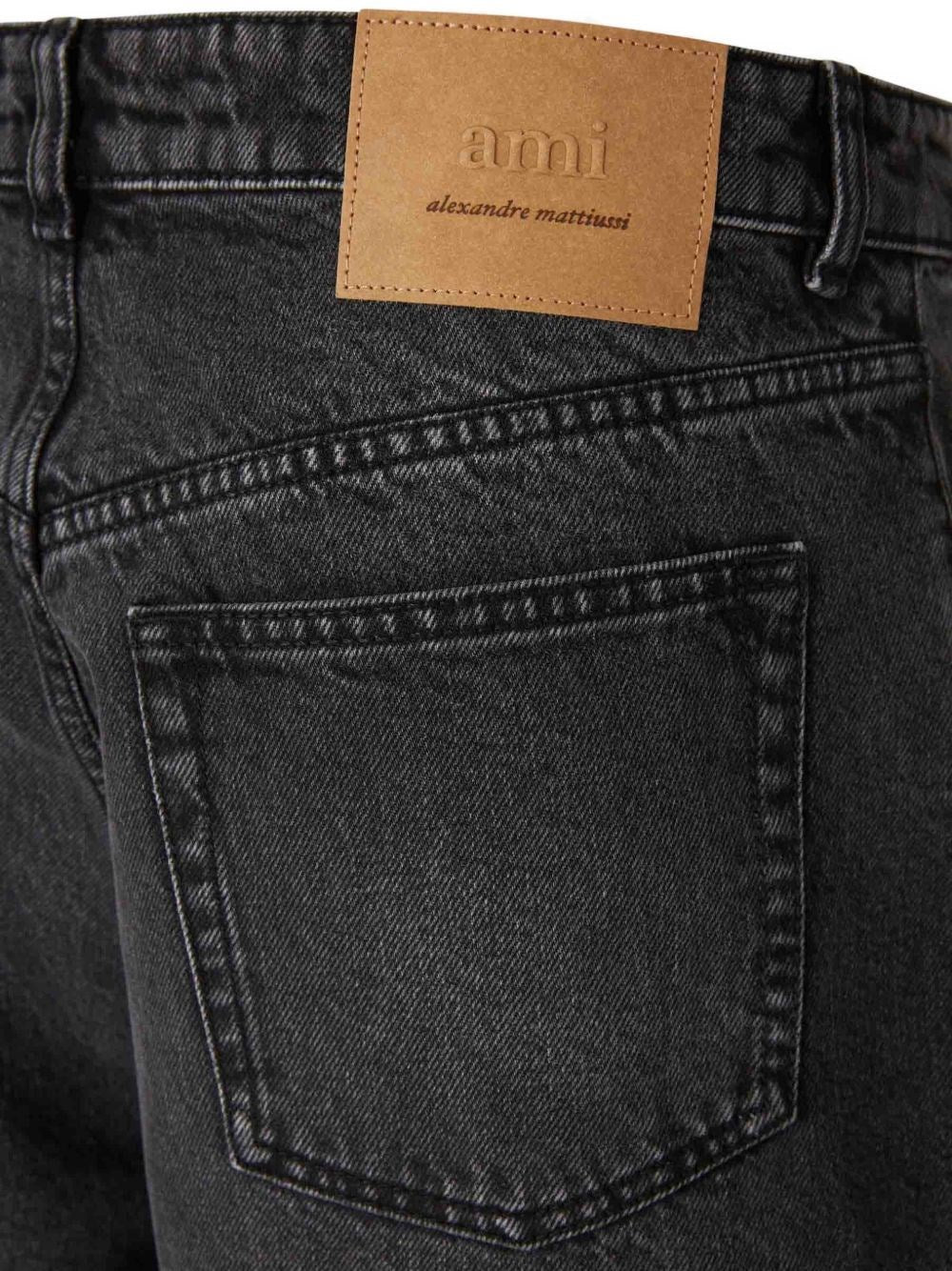 Ami Men Large Fit Bermuda Shorts Used Denim AMI PARIS
