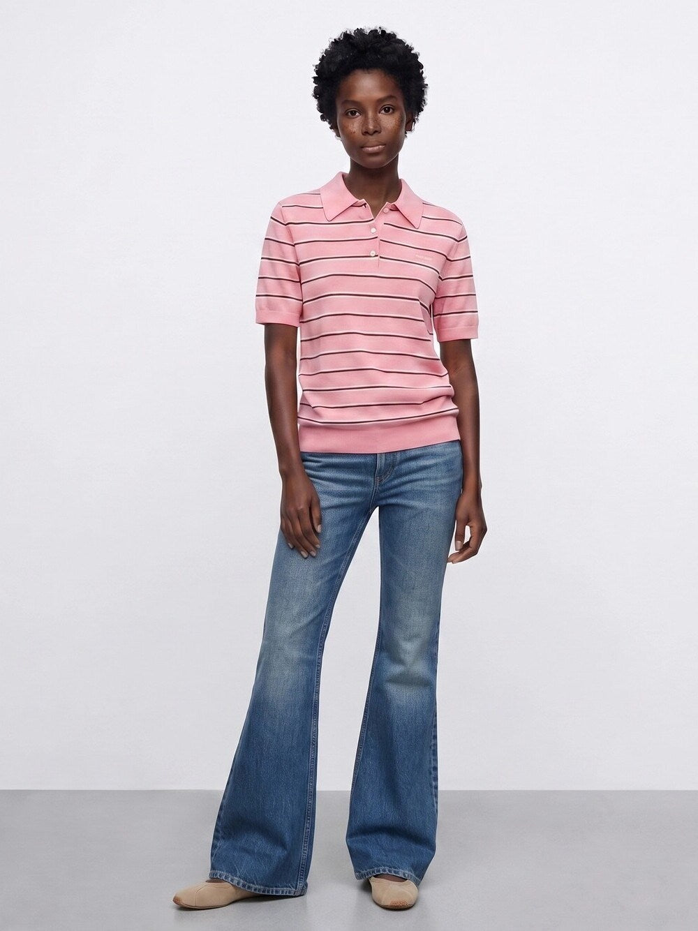 Miu Miu Women Striped Polo Shirt MIU MIU