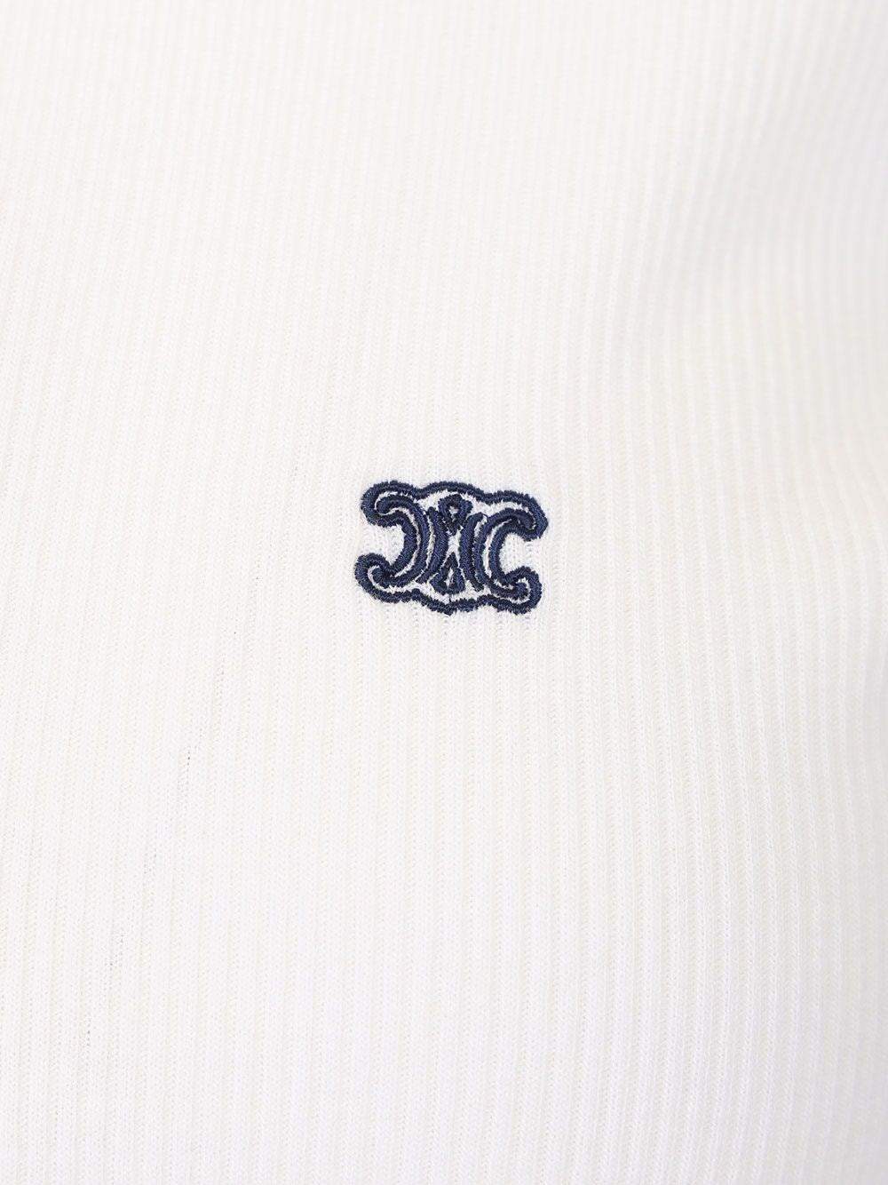 Celine Women Ribbed Silk And Cotton Polo Shirt CELINE