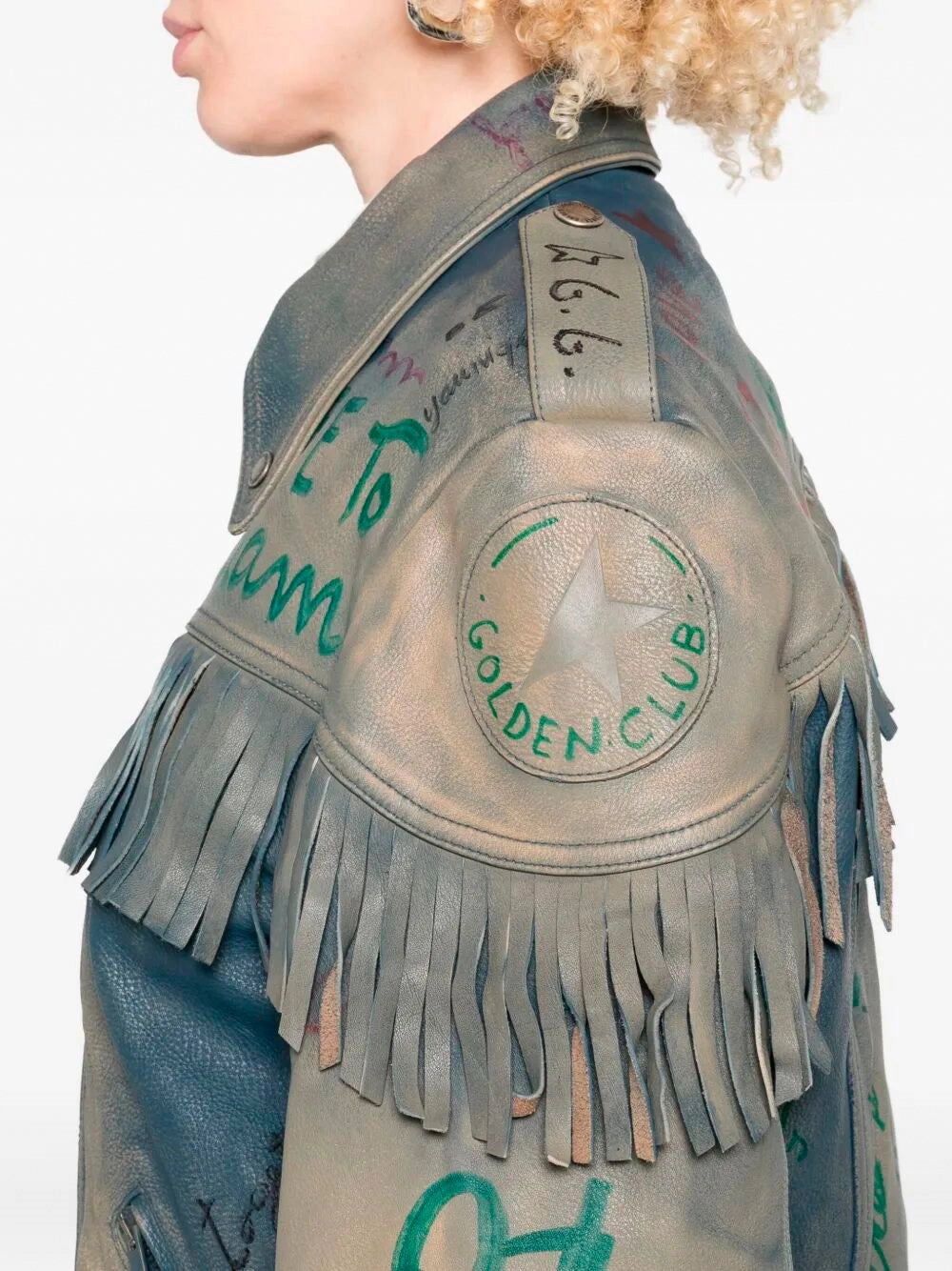 Golden Goose Women `Journey` Full Zip Jacket `Olimpia` Lettering GOLDEN GOOSE