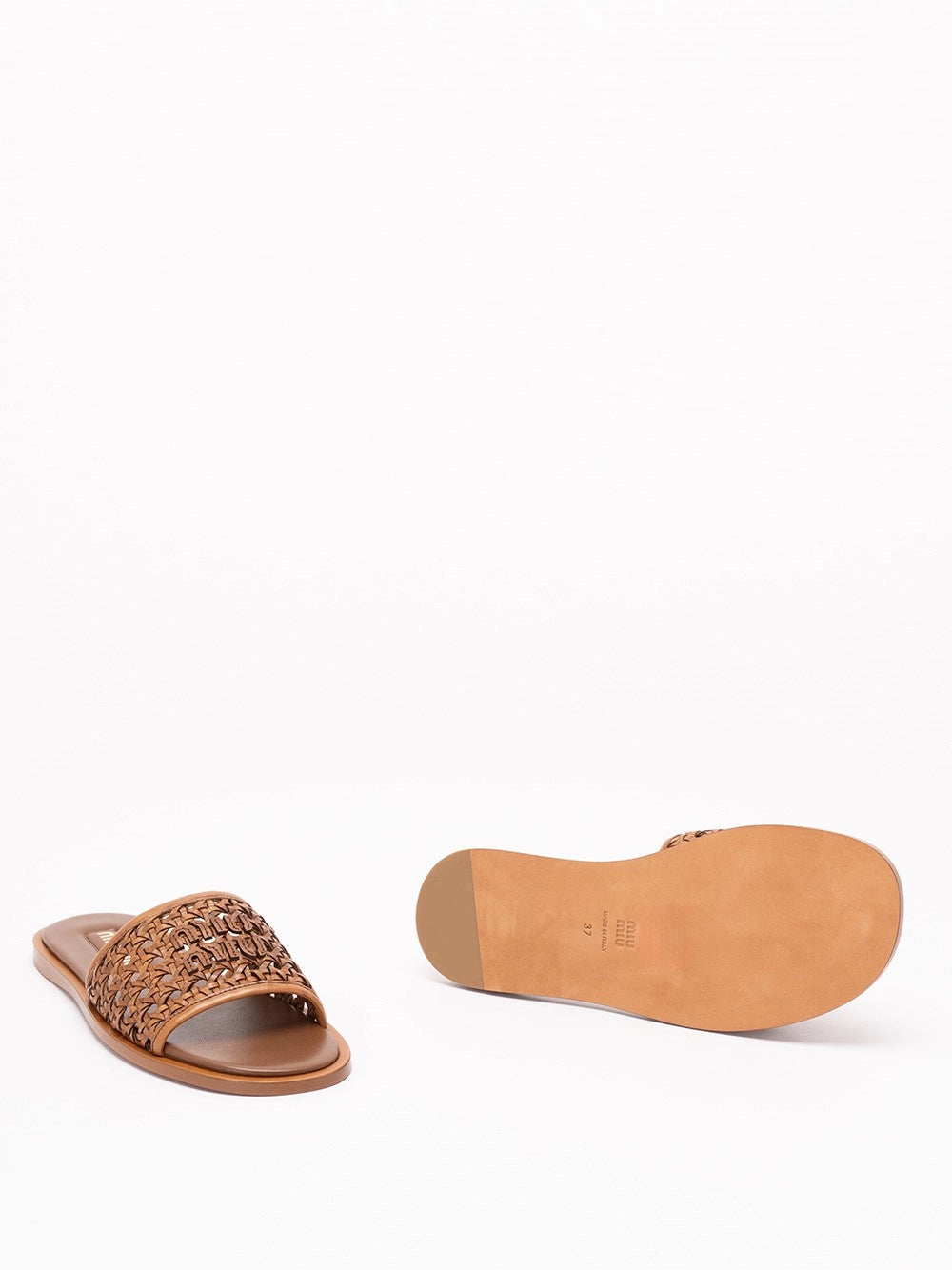 Miu Miu Women Woven Slide Sandals MIU MIU