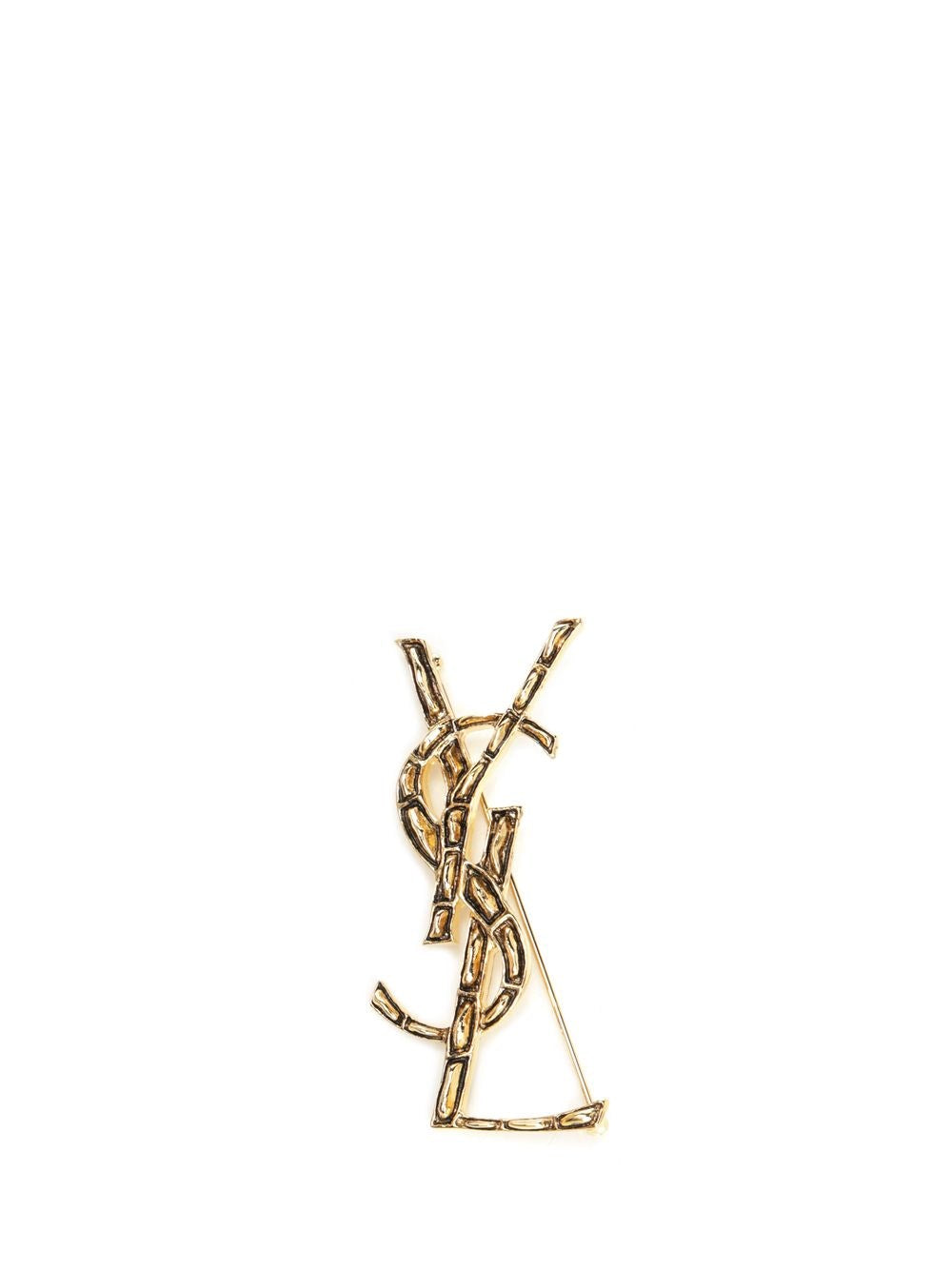 Saint Laurent Women Cassandre Crocodile Brooch SAINT LAURENT