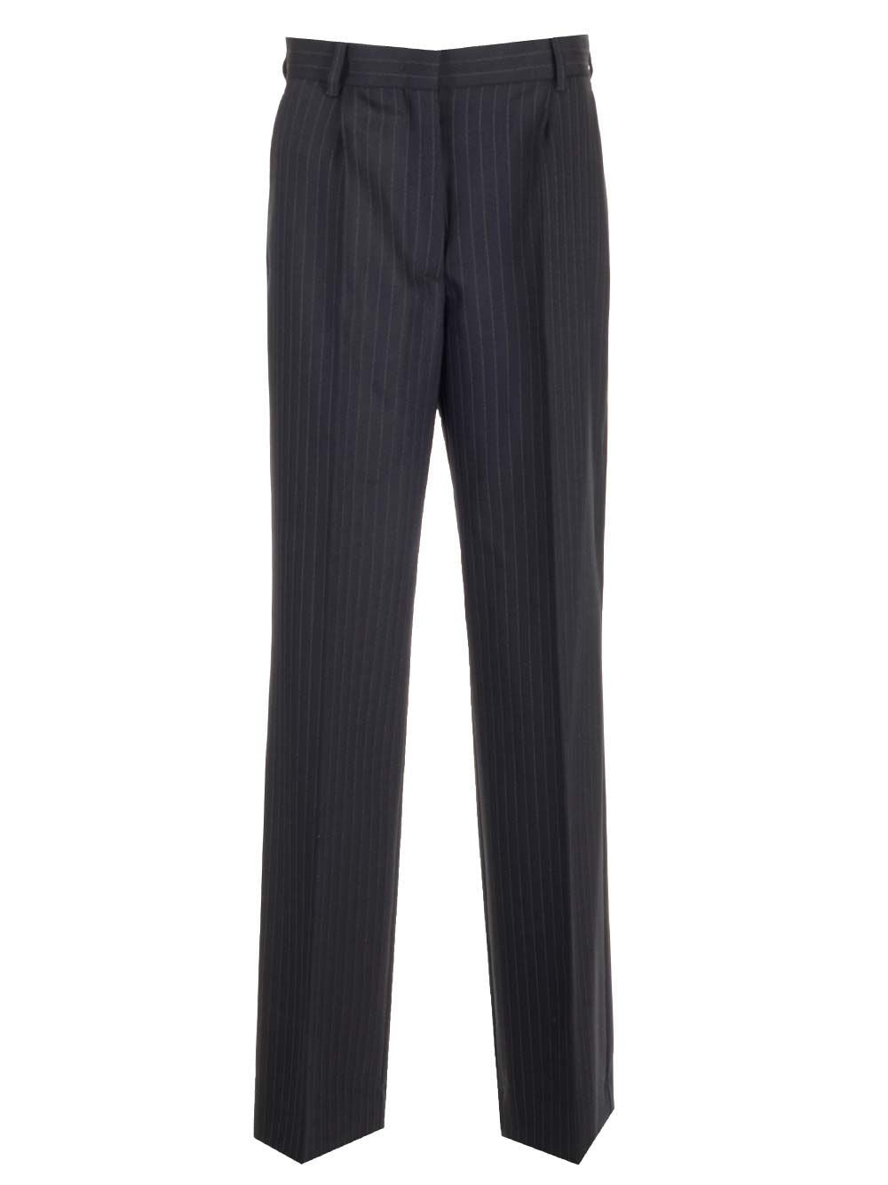 Miu Miu Women Blue Pinstriped Trousers MIU MIU