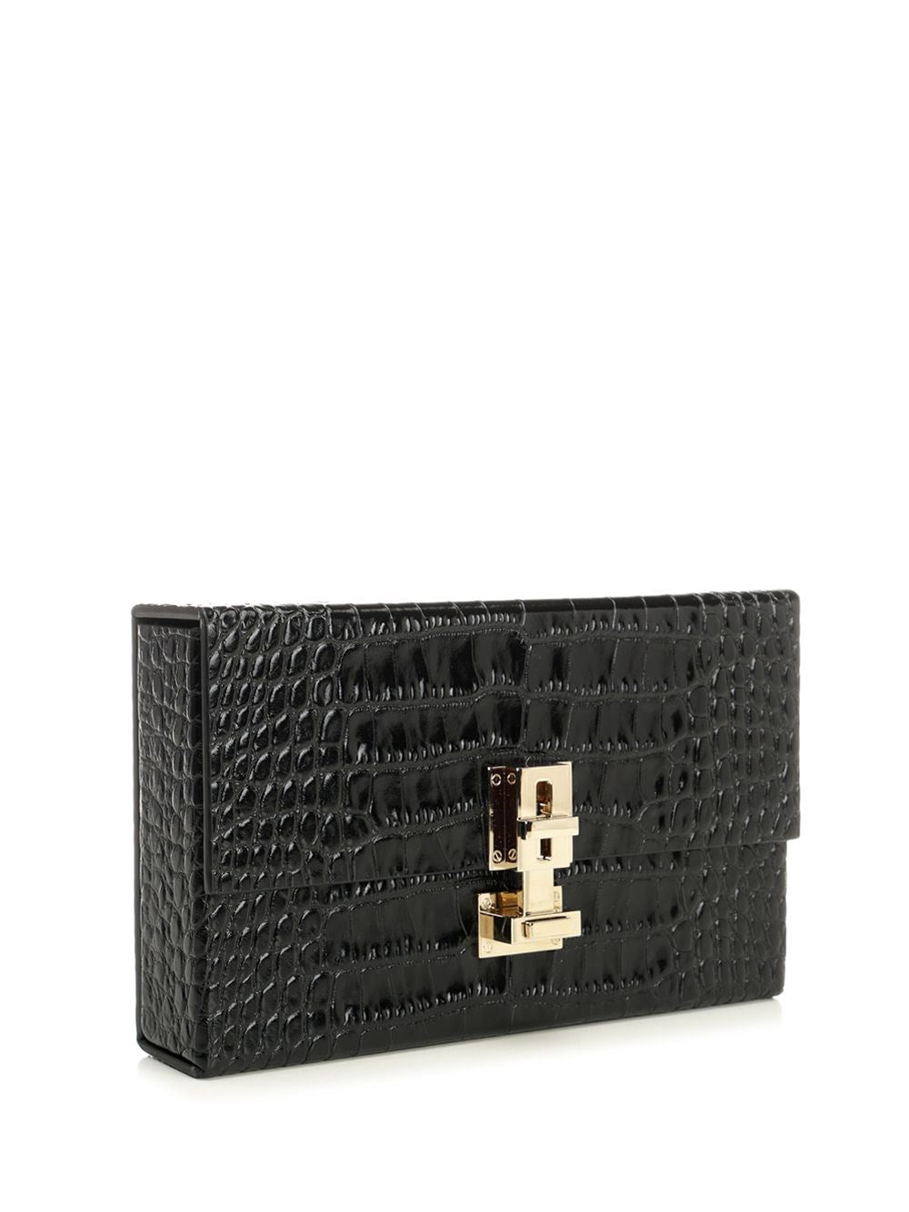 Tom Ford Women Clutch In Shiny Crocodile-Effect Leather TOM FORD