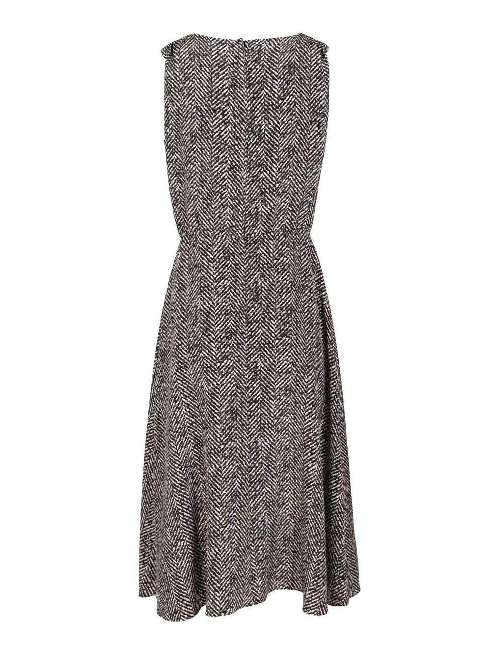 Dolce & Gabbana Women Heavy Crepe Dress With Chevron Print DOLCE & GABBANA